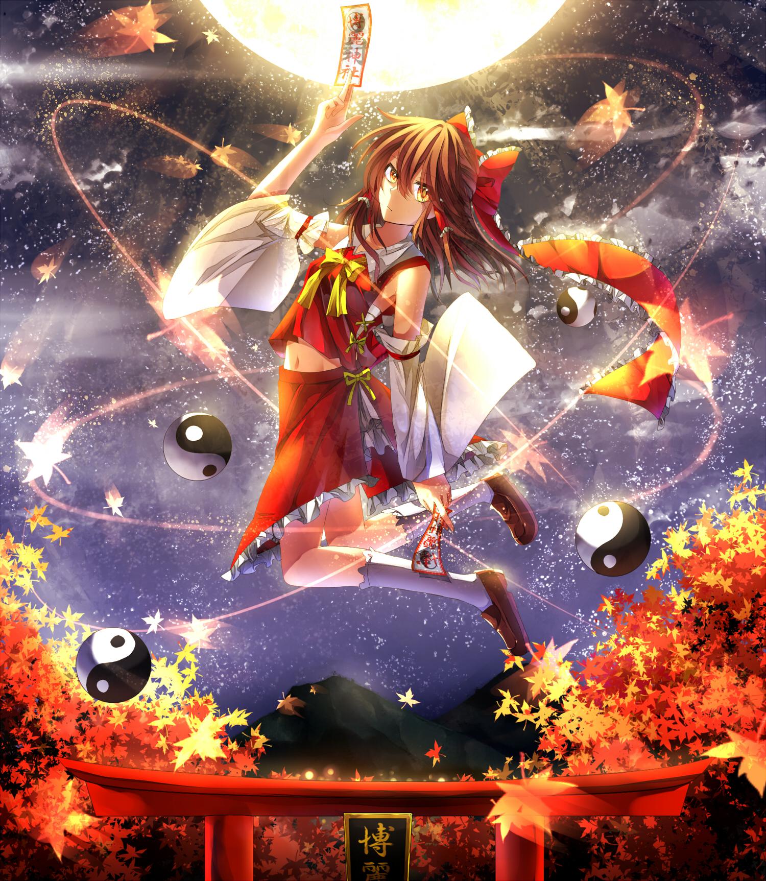 月夜下的巫女东方project竖图