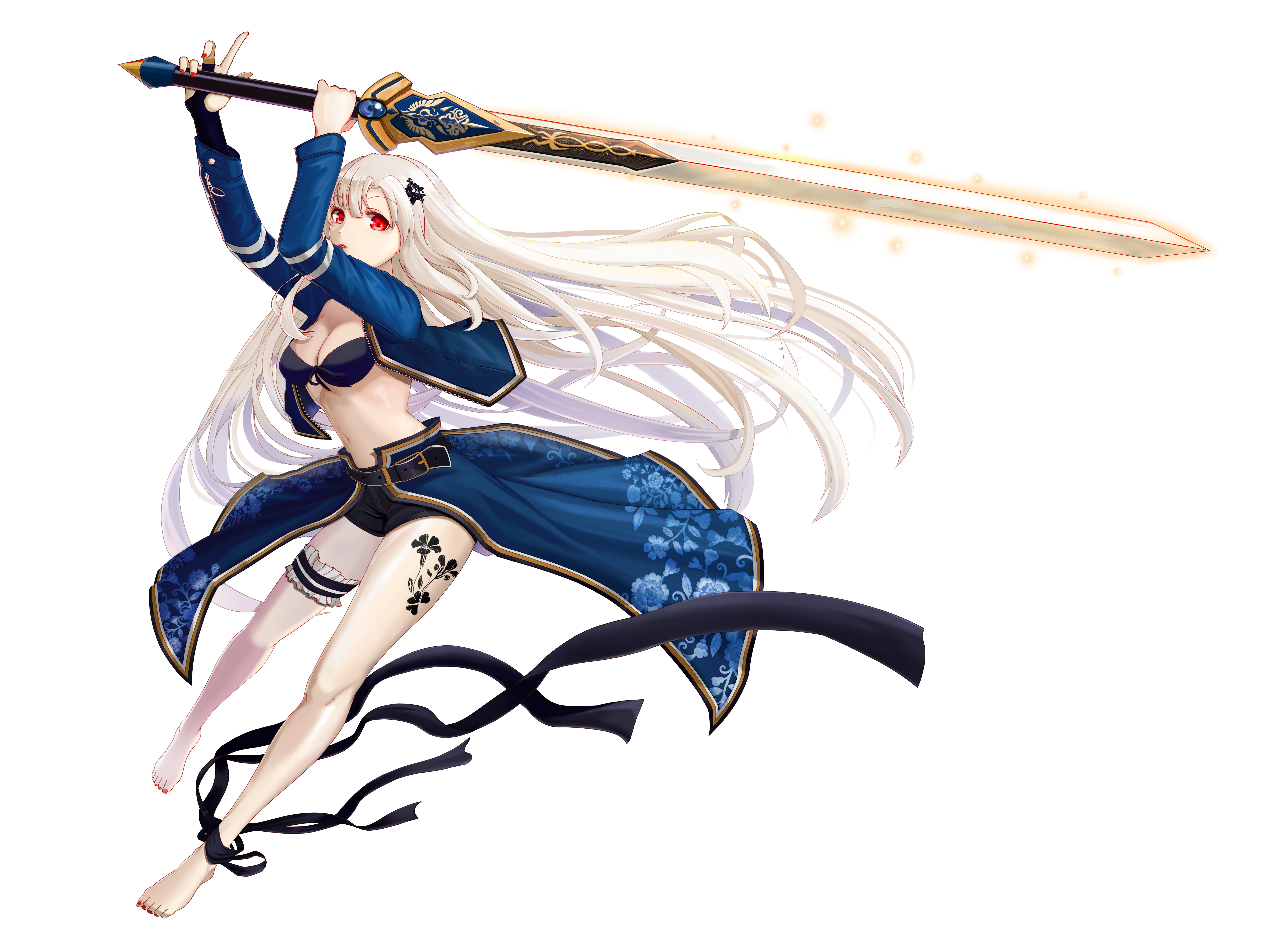 银髪少女|王者之剑|少女|入れ墨|银发 画师通