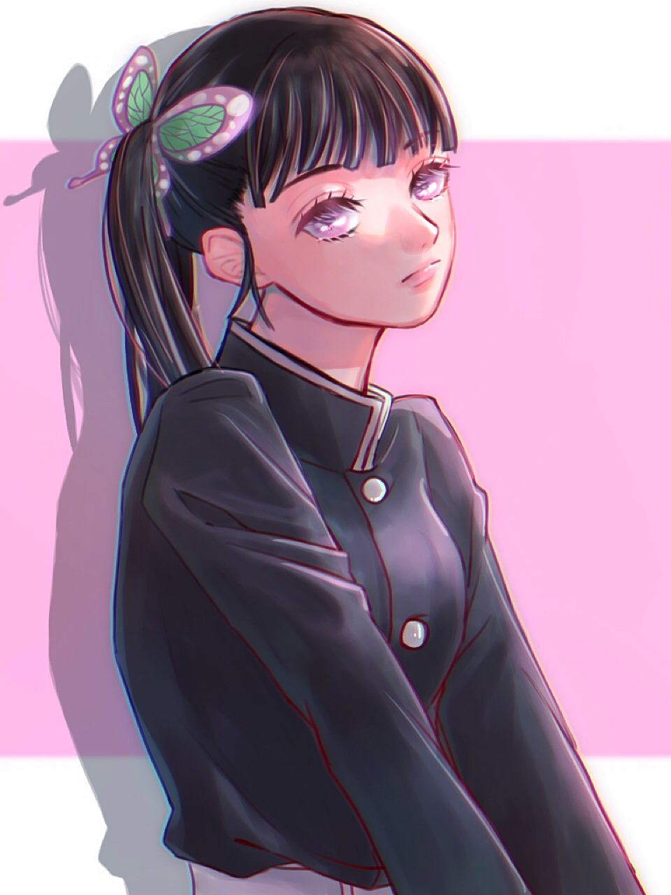 假名学生服_栗花落香奈乎鬼灭之刃插画图片壁纸