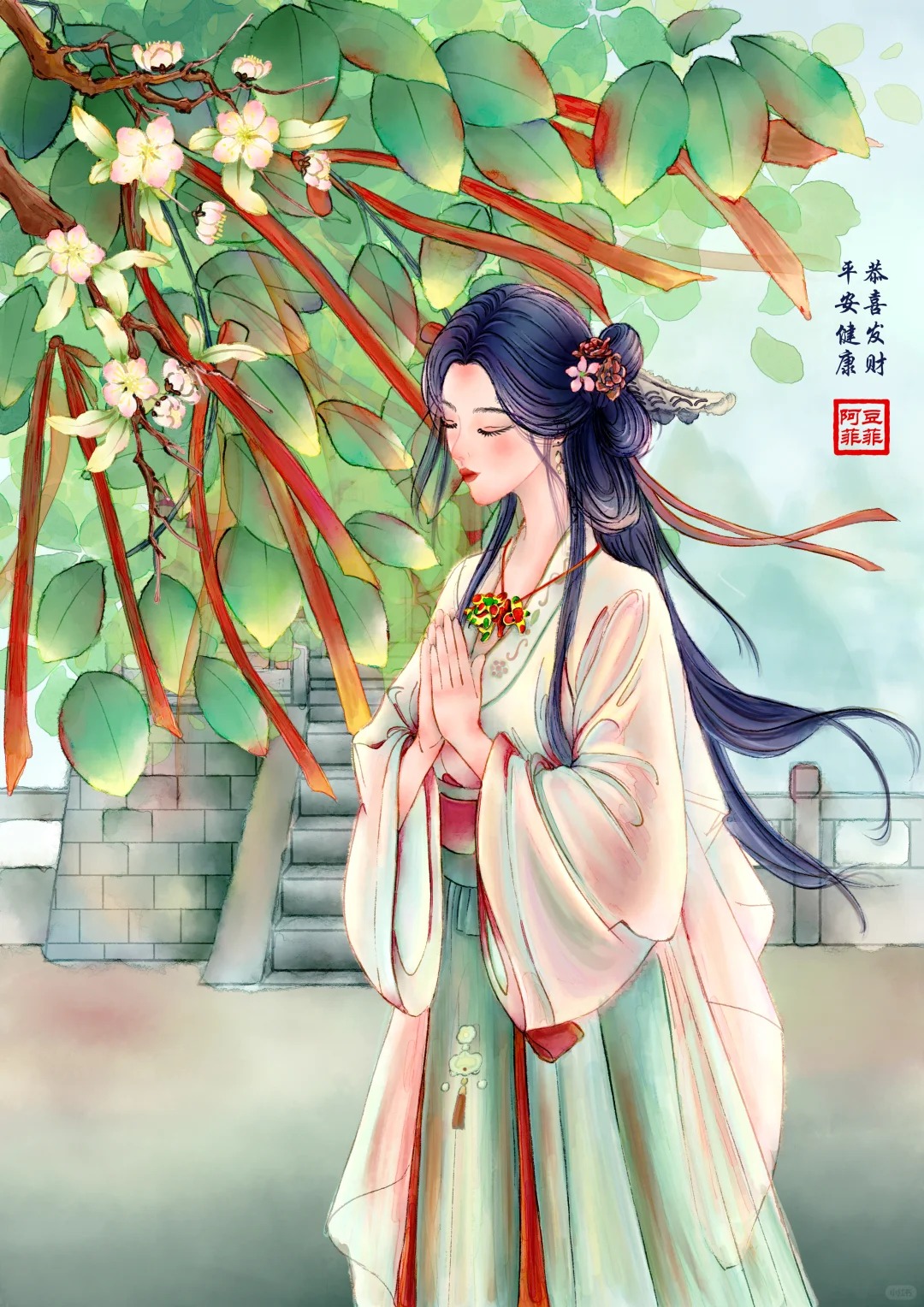 带着面老虎祈福插画插画图片壁纸 带着面老虎祈福插画插画图片壁纸