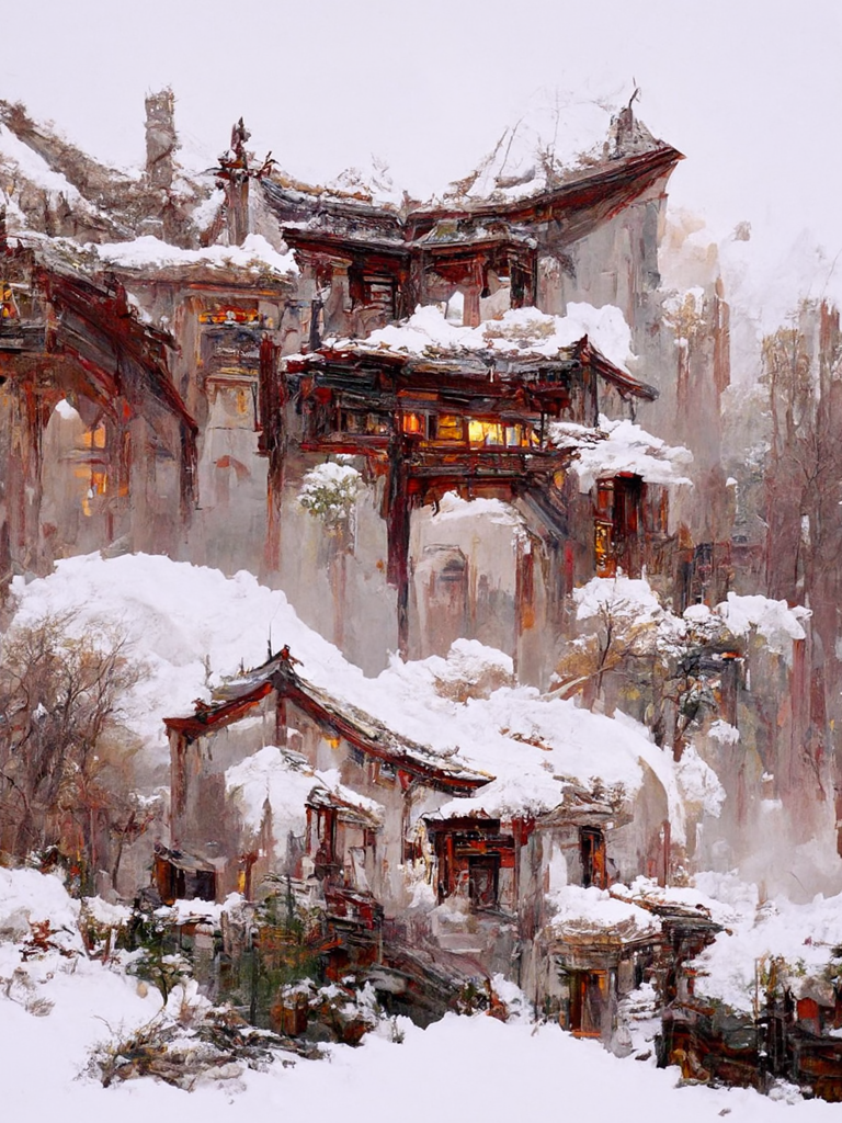 中国古建筑美之 飞雪伴俏檐插画图片壁纸 中国古建筑美之 飞雪伴俏檐插画图片壁纸