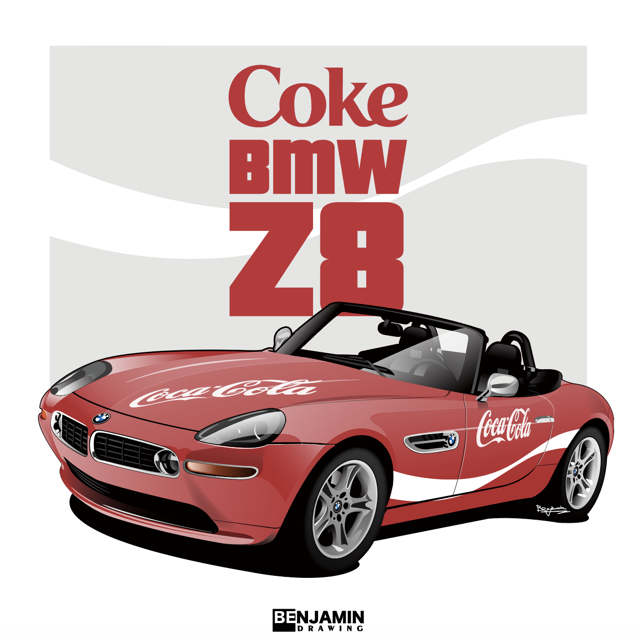 宝马 BMW 复古Z8敞篷跑车插画图片壁纸 宝马 BMW 复古Z8敞篷跑车插画图片壁纸