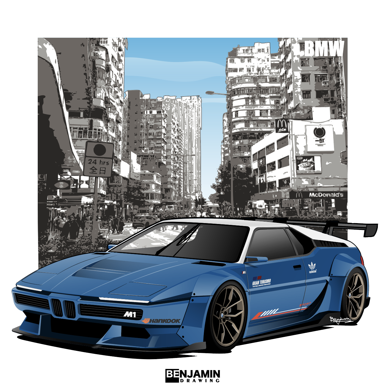 BMW 宝马 M1宽体低趴版插画图片壁纸 BMW 宝马 M1宽体低趴版插画图片壁纸