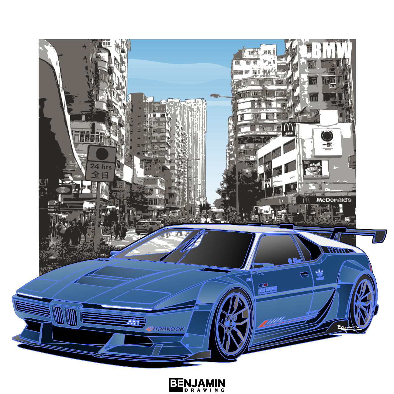 BMW 宝马 M1宽体低趴版插画图片壁纸 BMW 宝马 M1宽体低趴版插画图片壁纸