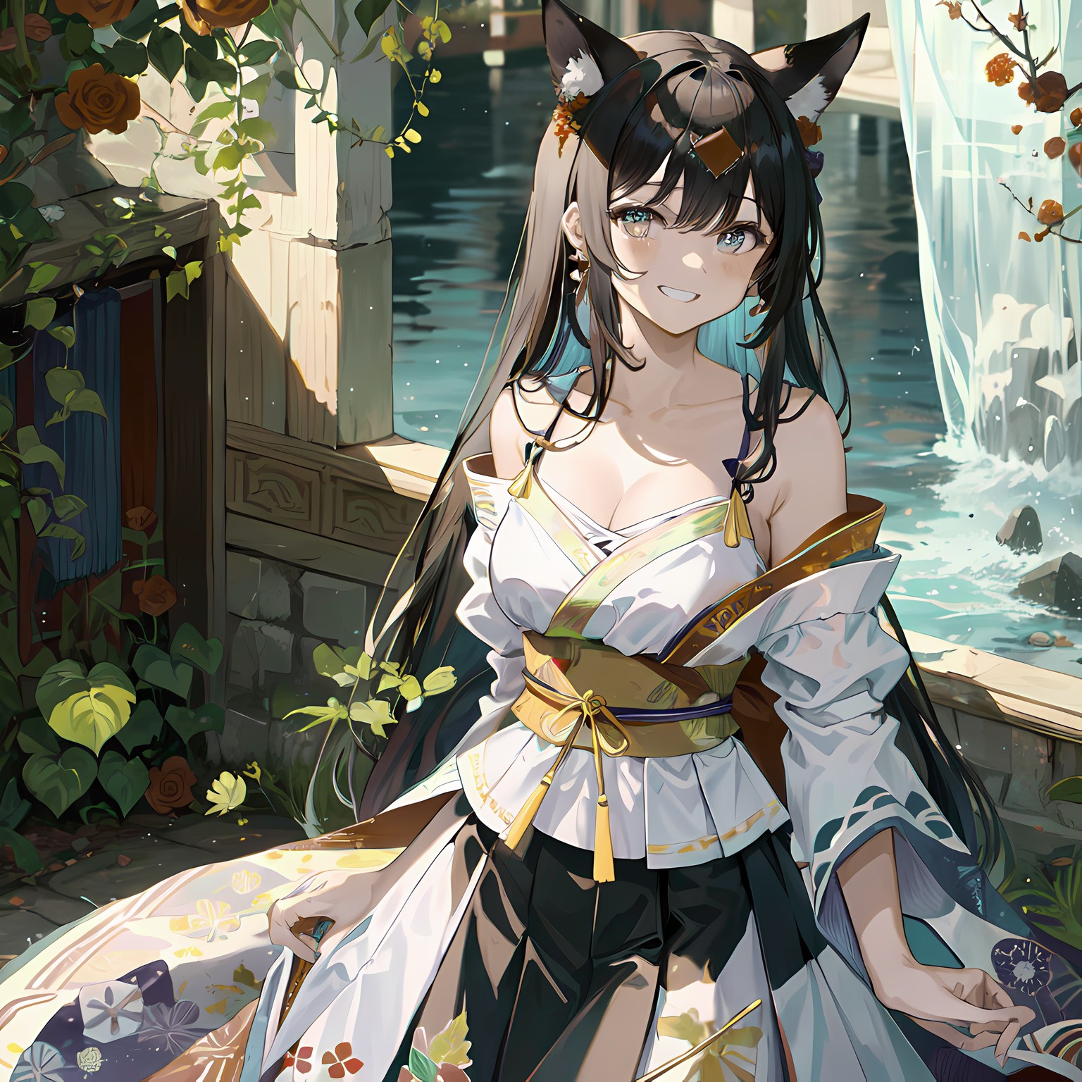 花瓶里的二次元女孩插画图片壁纸 花瓶里的二次元女孩插画图片壁纸