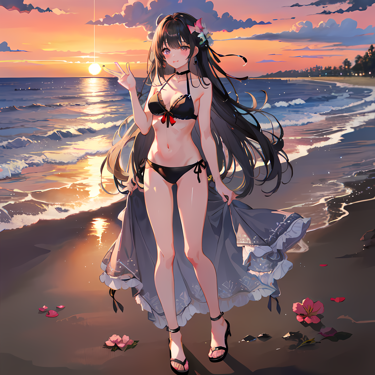 夕阳插画图片壁纸 夕阳插画图片壁纸