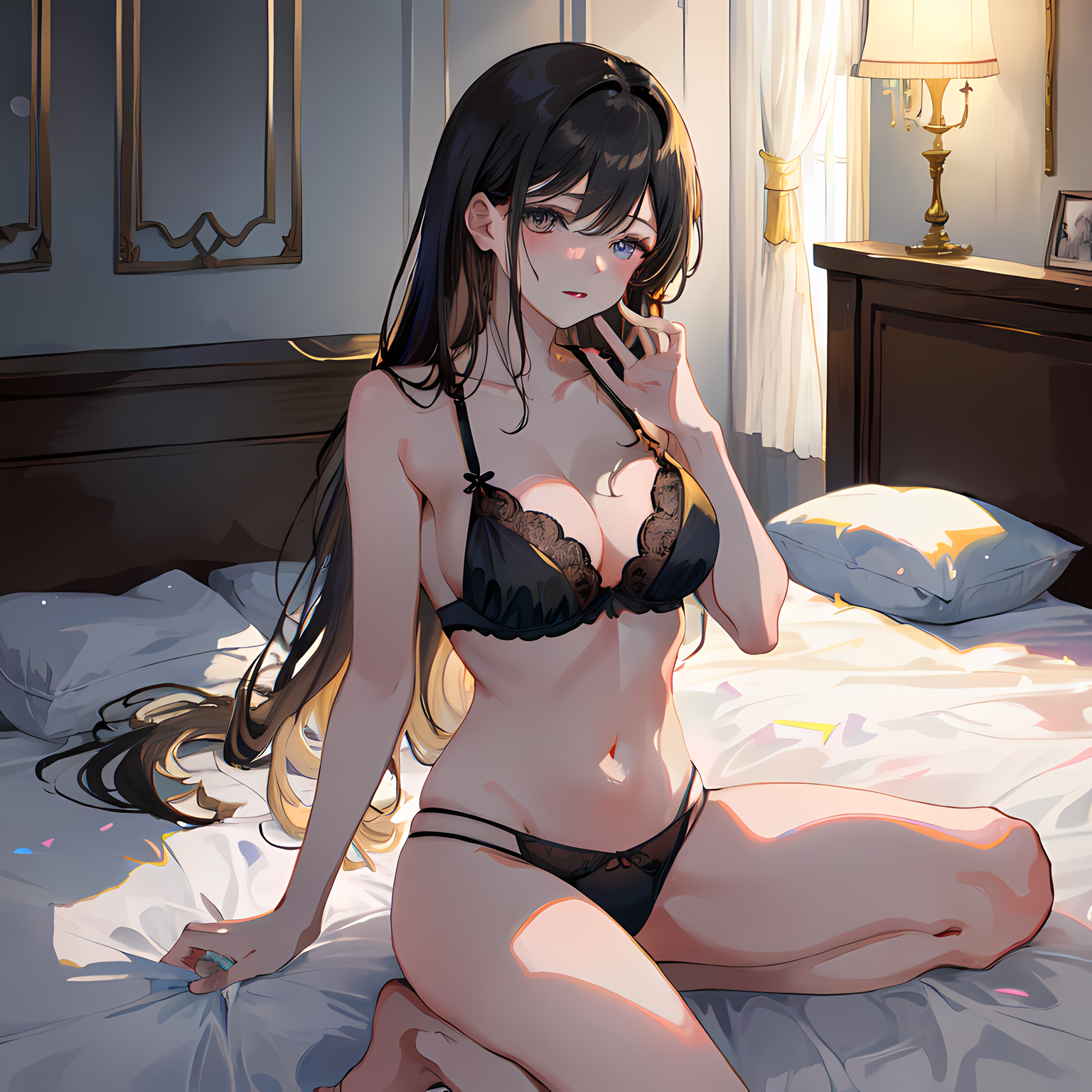 黑色的床上诱惑插画图片壁纸 黑色的床上诱惑插画图片壁纸
