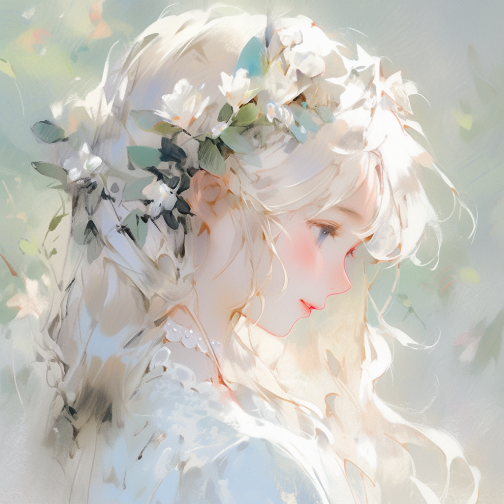 繁花中你的侧面插画图片壁纸 繁花中你的侧面插画图片壁纸