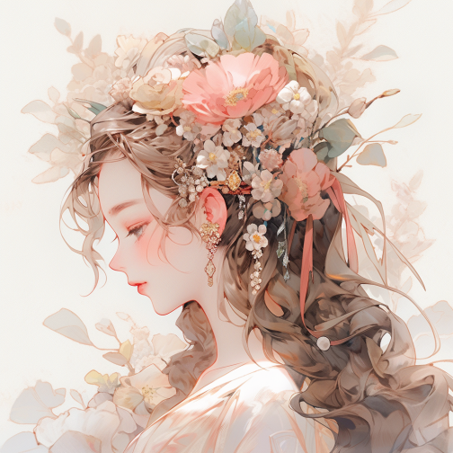 繁花中你的侧面插画图片壁纸 繁花中你的侧面插画图片壁纸