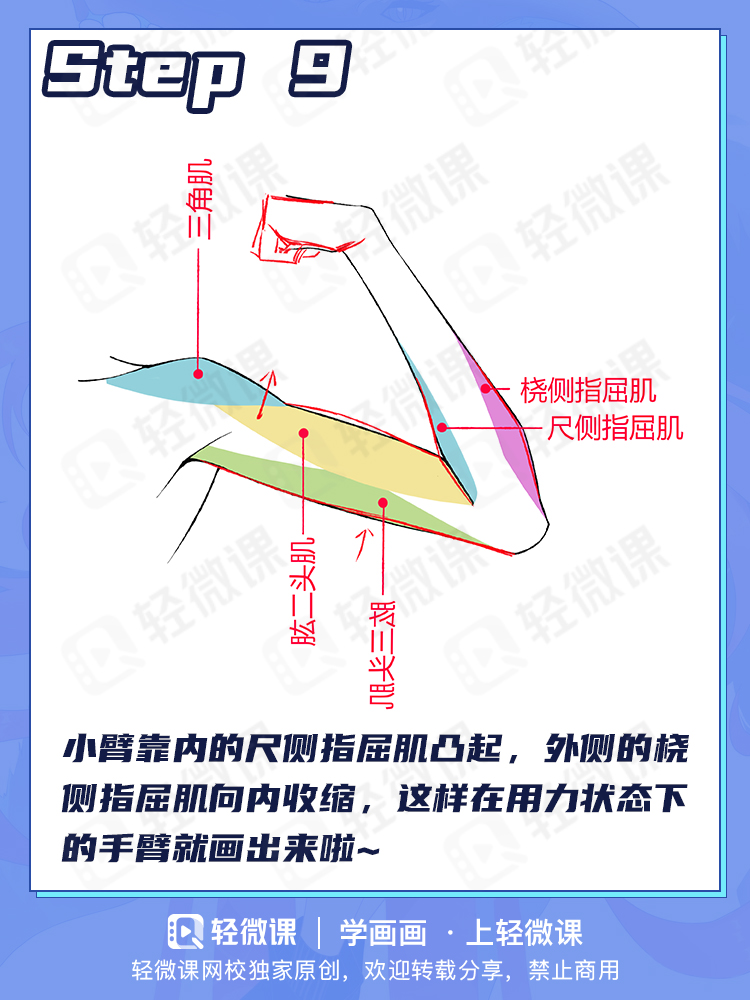 美少女细细白白的手臂怎么画?2分钟搞定手臂画法!