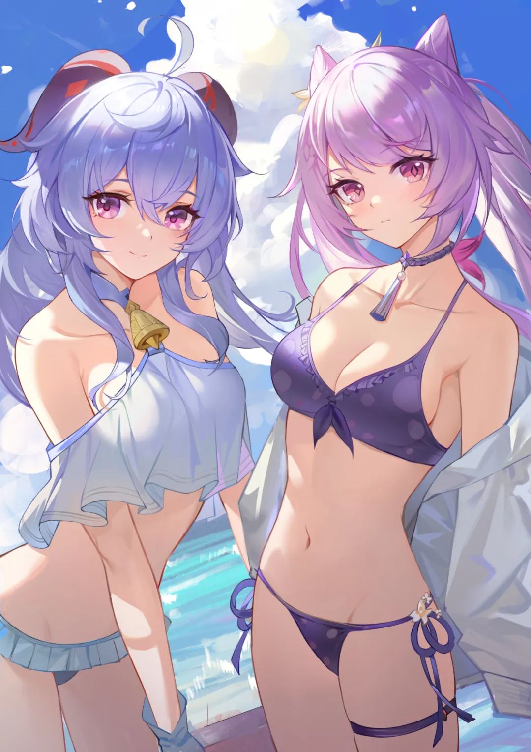 【原神百合美图】甘雨X刻晴:表面是管理璃月的好搭档,背地里两人却在偷偷干这种事…