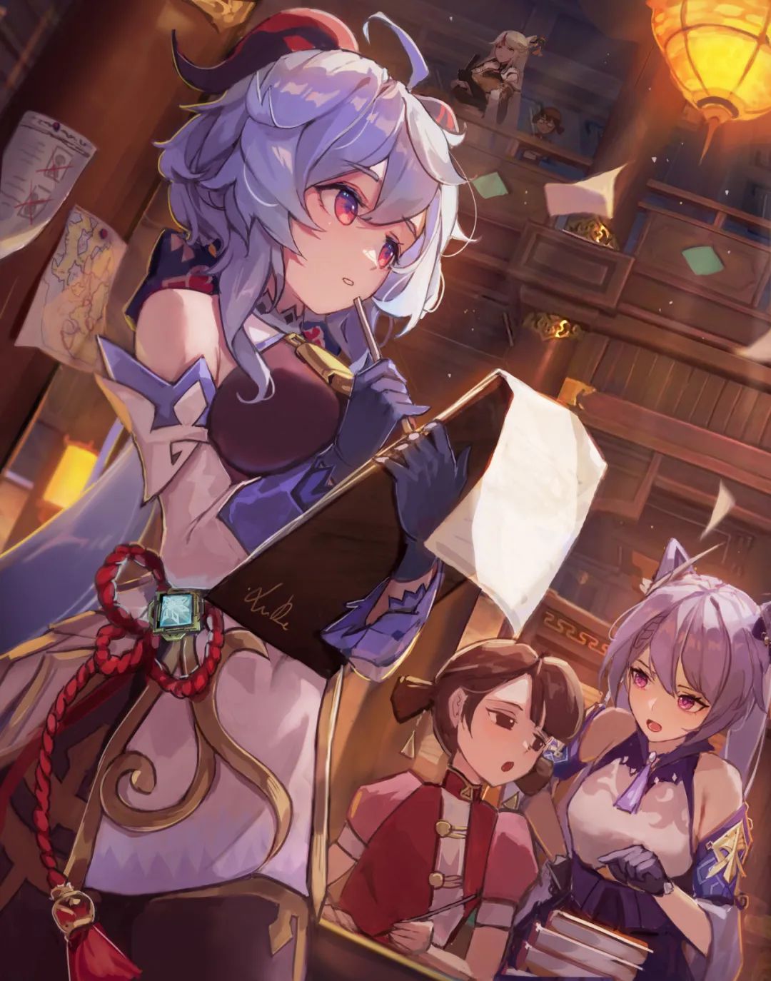 【原神百合美图】甘雨X刻晴:表面是管理璃月的好搭档,背地里两人却在偷偷干这种事…