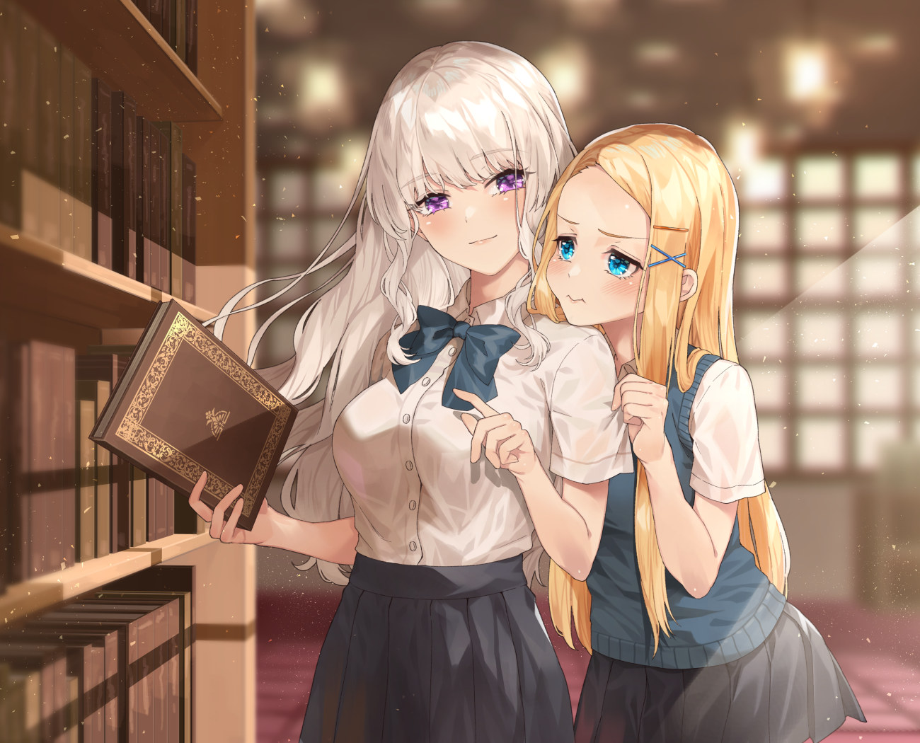 荧:“我们这样的姿势会不会不太好呢?” |二次元百合绝美壁纸合辑
