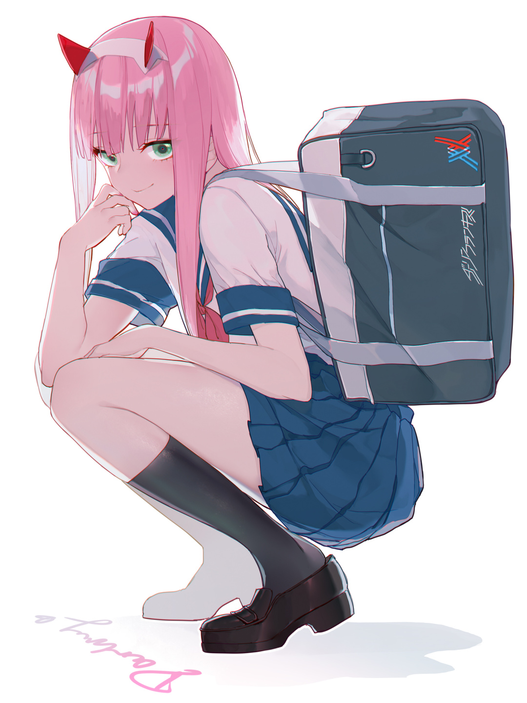 粉发红衣大长腿,02的身材实在是太辣了!!|《DARLING in the FRANXX》02美图合辑