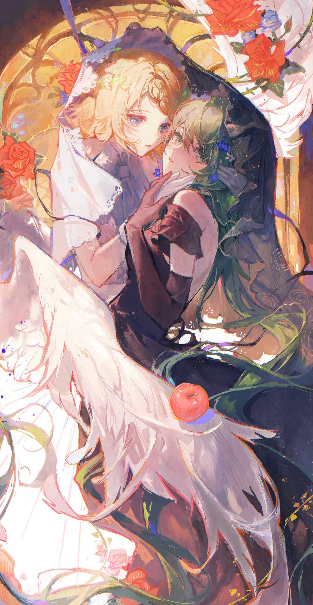 荧:“我们这样的姿势会不会不太好呢?” |二次元百合绝美壁纸合辑