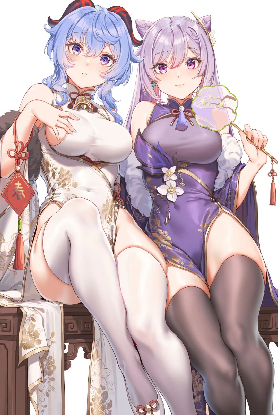 【原神百合美图】甘雨X刻晴:表面是管理璃月的好搭档,背地里两人却在偷偷干这种事…
