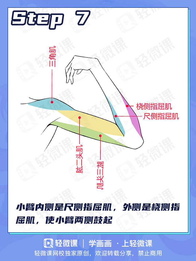 美少女细细白白的手臂怎么画?2分钟搞定手臂画法!
