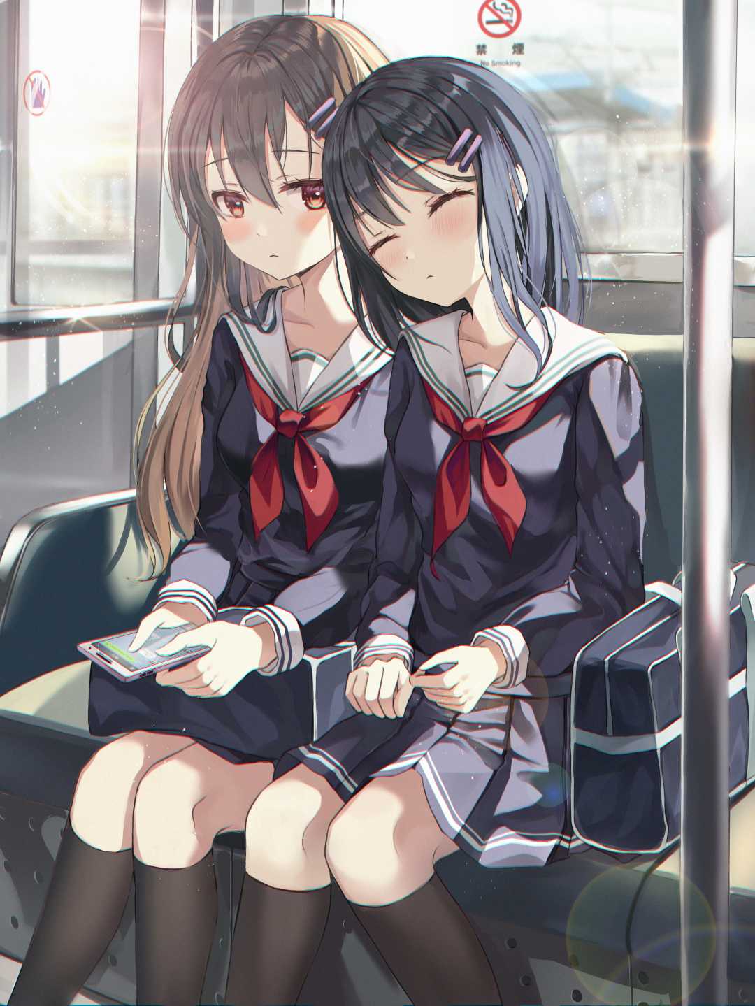 荧:“我们这样的姿势会不会不太好呢?” |二次元百合绝美壁纸合辑