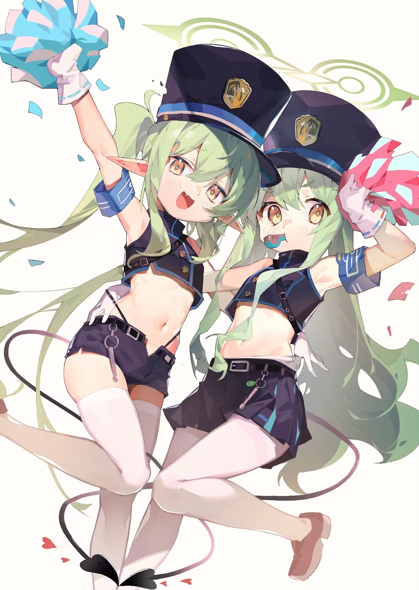 拉拉队女孩美图:露脐装火辣性感!眨眼笑阳光灿烂!