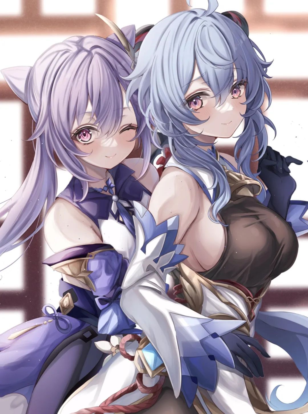 【原神百合美图】甘雨X刻晴:表面是管理璃月的好搭档,背地里两人却在偷偷干这种事…