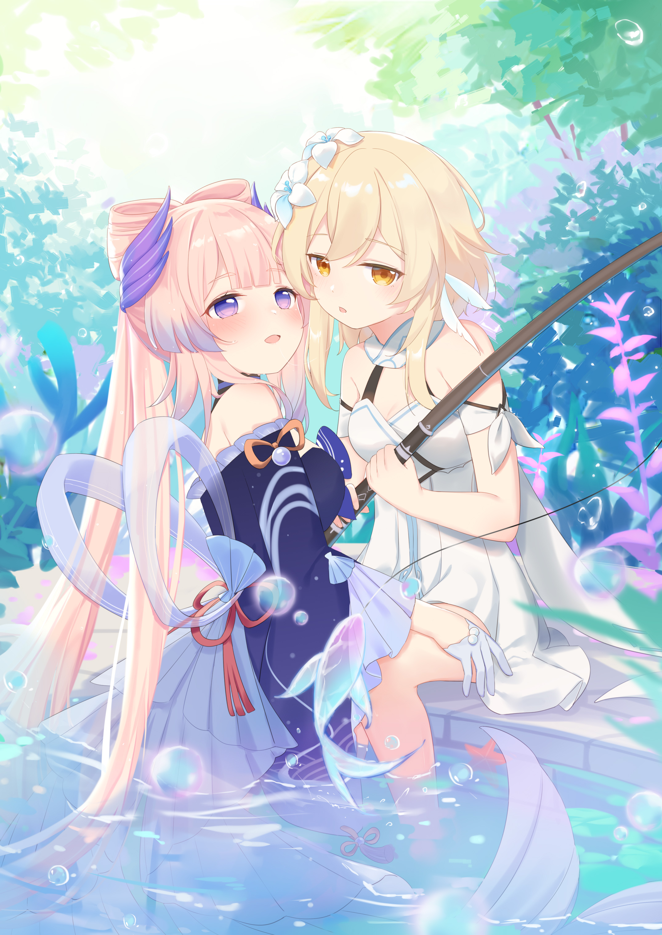 荧:“我们这样的姿势会不会不太好呢?” |二次元百合绝美壁纸合辑