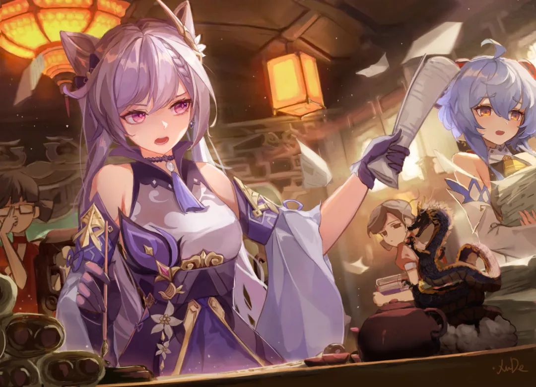 【原神百合美图】甘雨X刻晴:表面是管理璃月的好搭档,背地里两人却在偷偷干这种事…