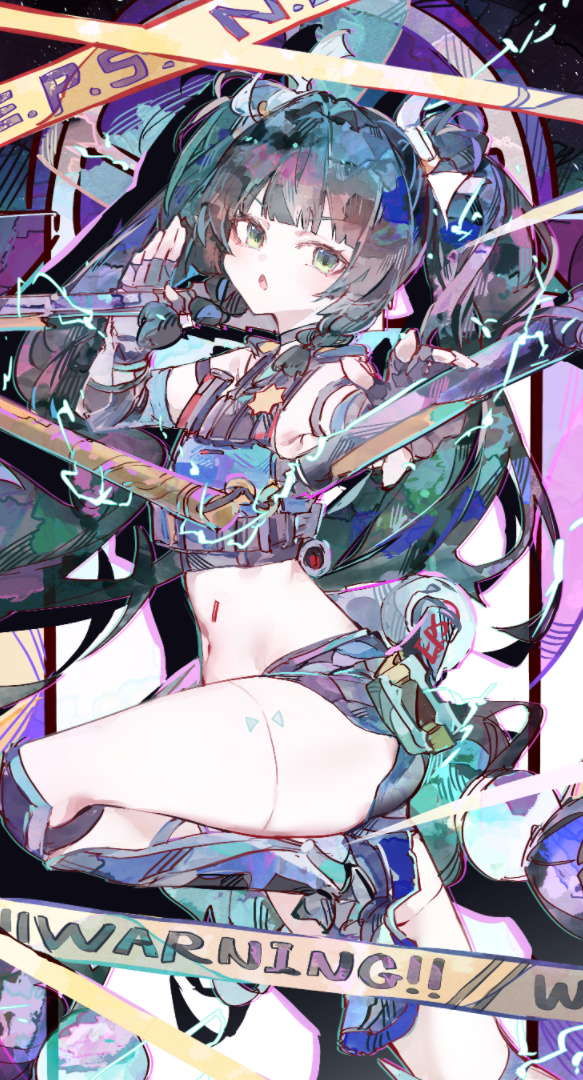 绝区零青衣美图:“无袖露脐装+超短裤”的双马尾女孩,小小一只真可爱!