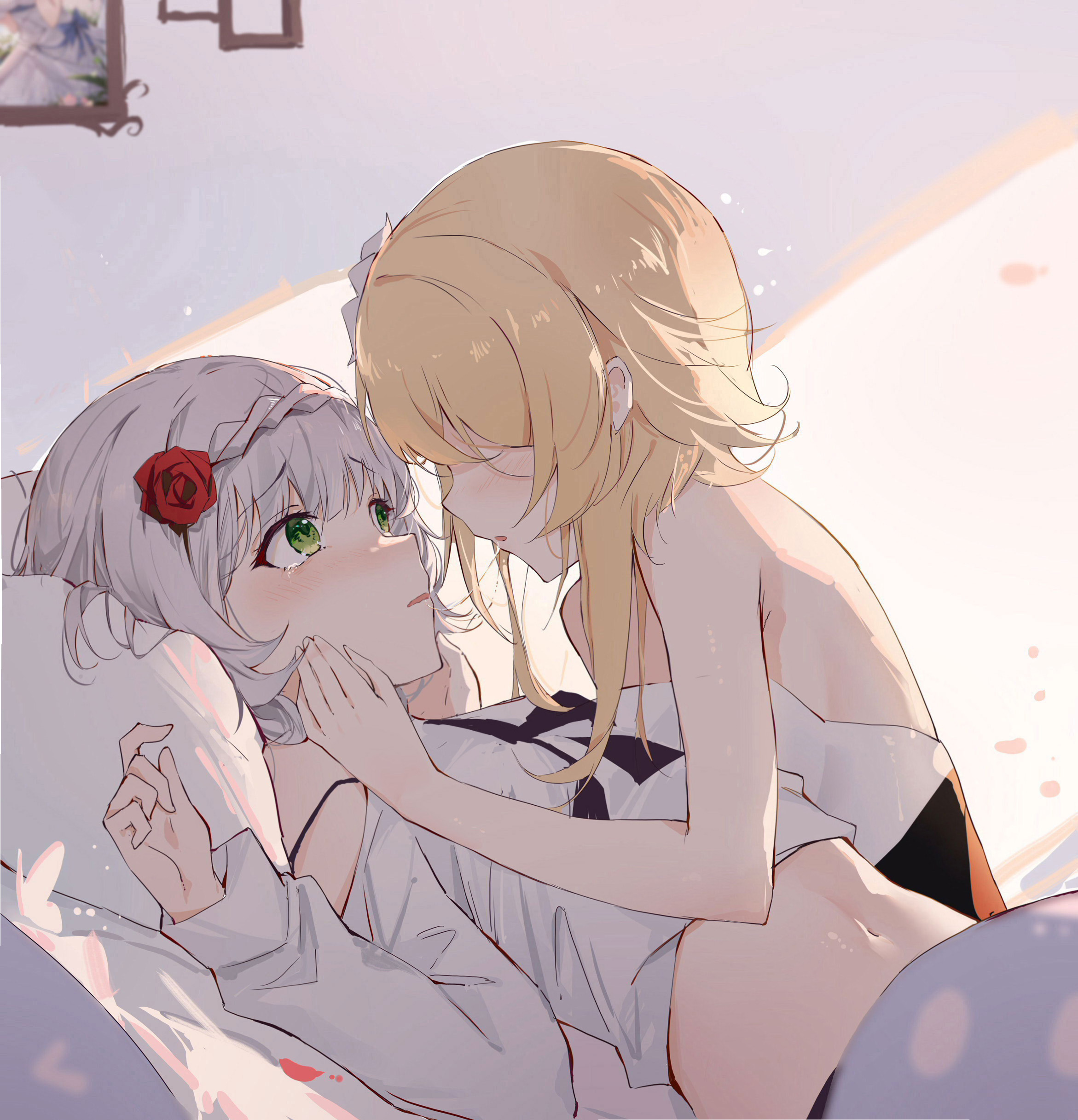 荧:“我们这样的姿势会不会不太好呢?” |二次元百合绝美壁纸合辑
