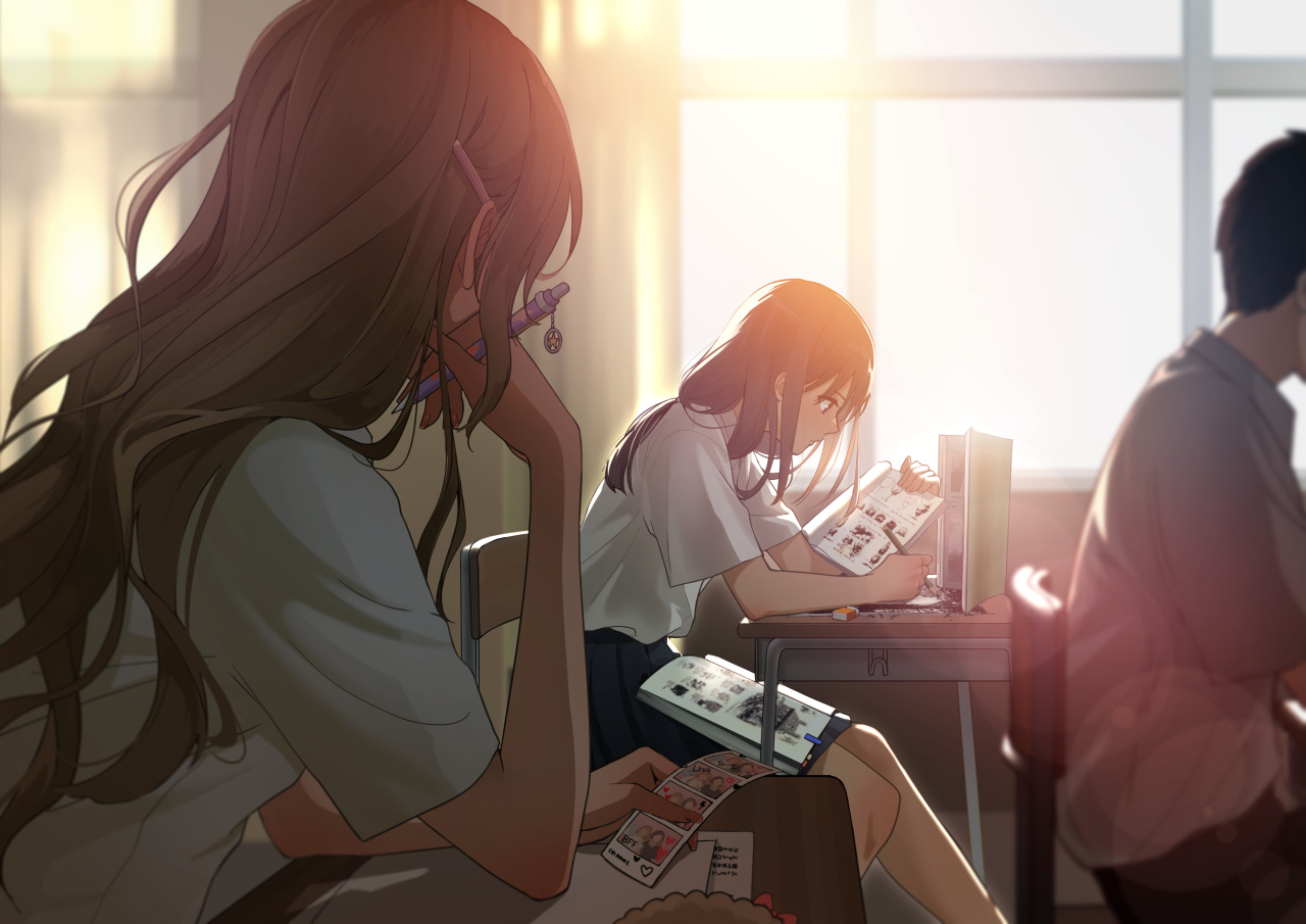 已经完全沉浸在自己的艺术里,甚至不知天地为何物 | 画画女孩美图