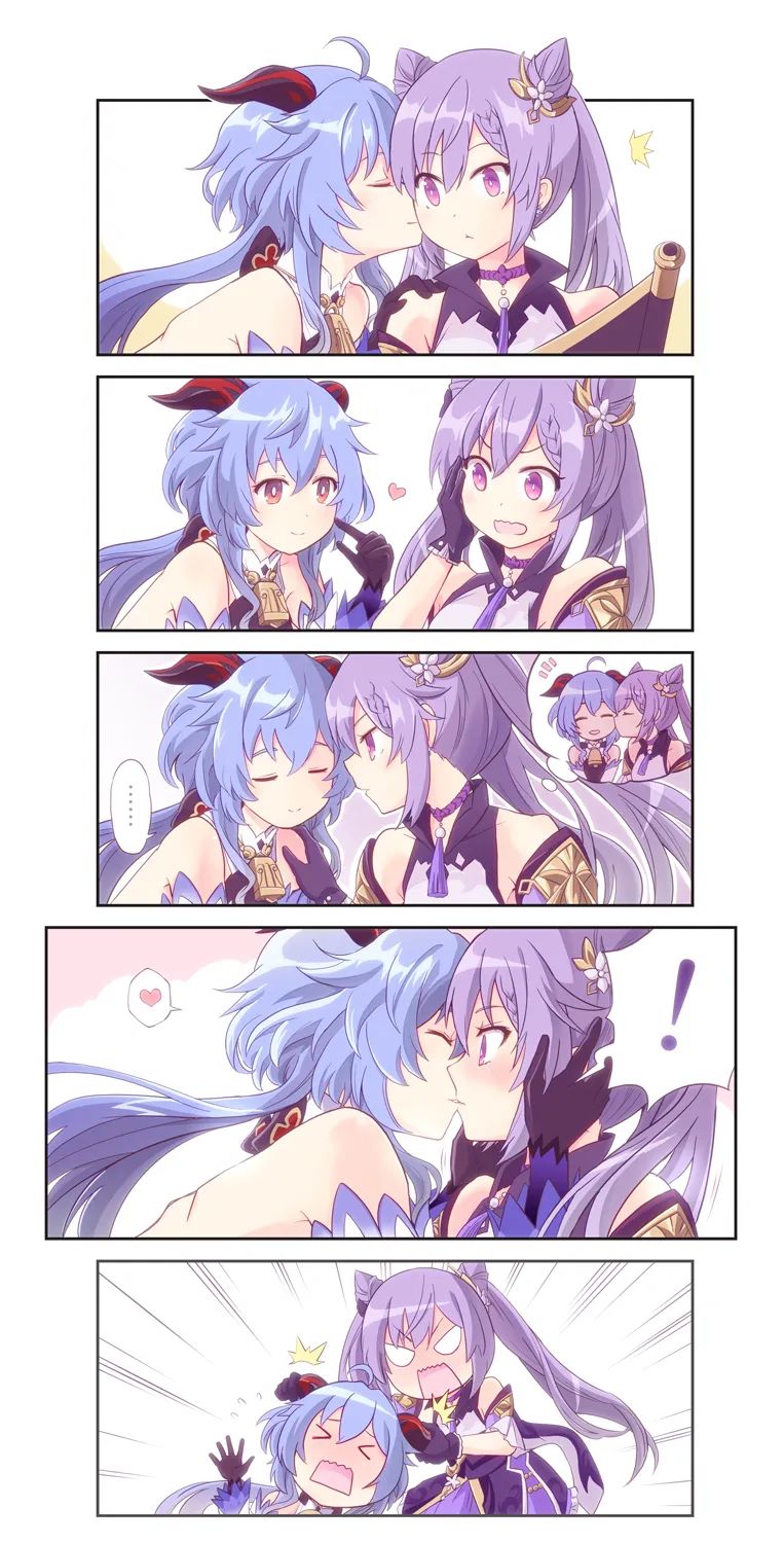 【原神百合美图】甘雨X刻晴:表面是管理璃月的好搭档,背地里两人却在偷偷干这种事…