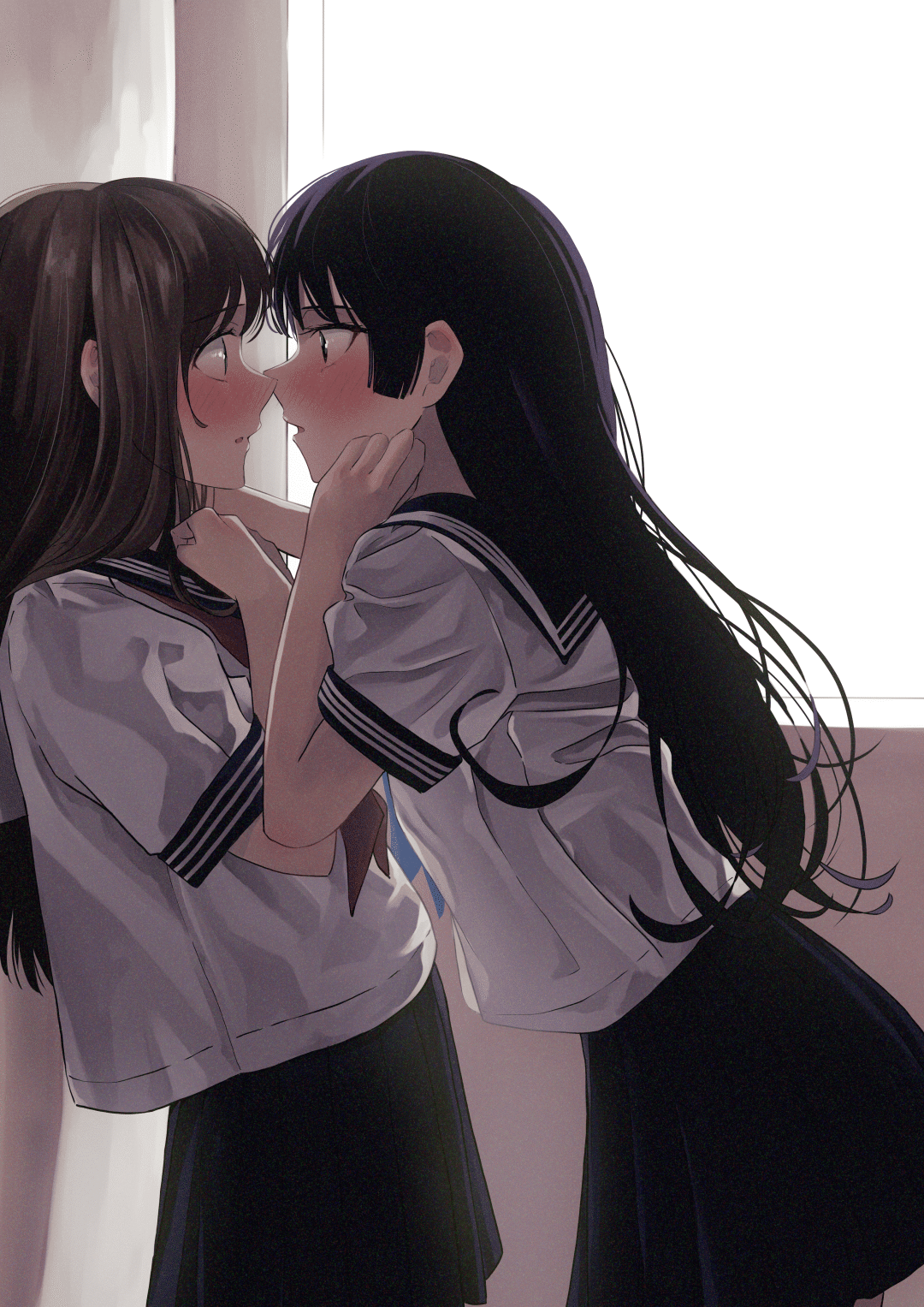 荧:“我们这样的姿势会不会不太好呢?” |二次元百合绝美壁纸合辑