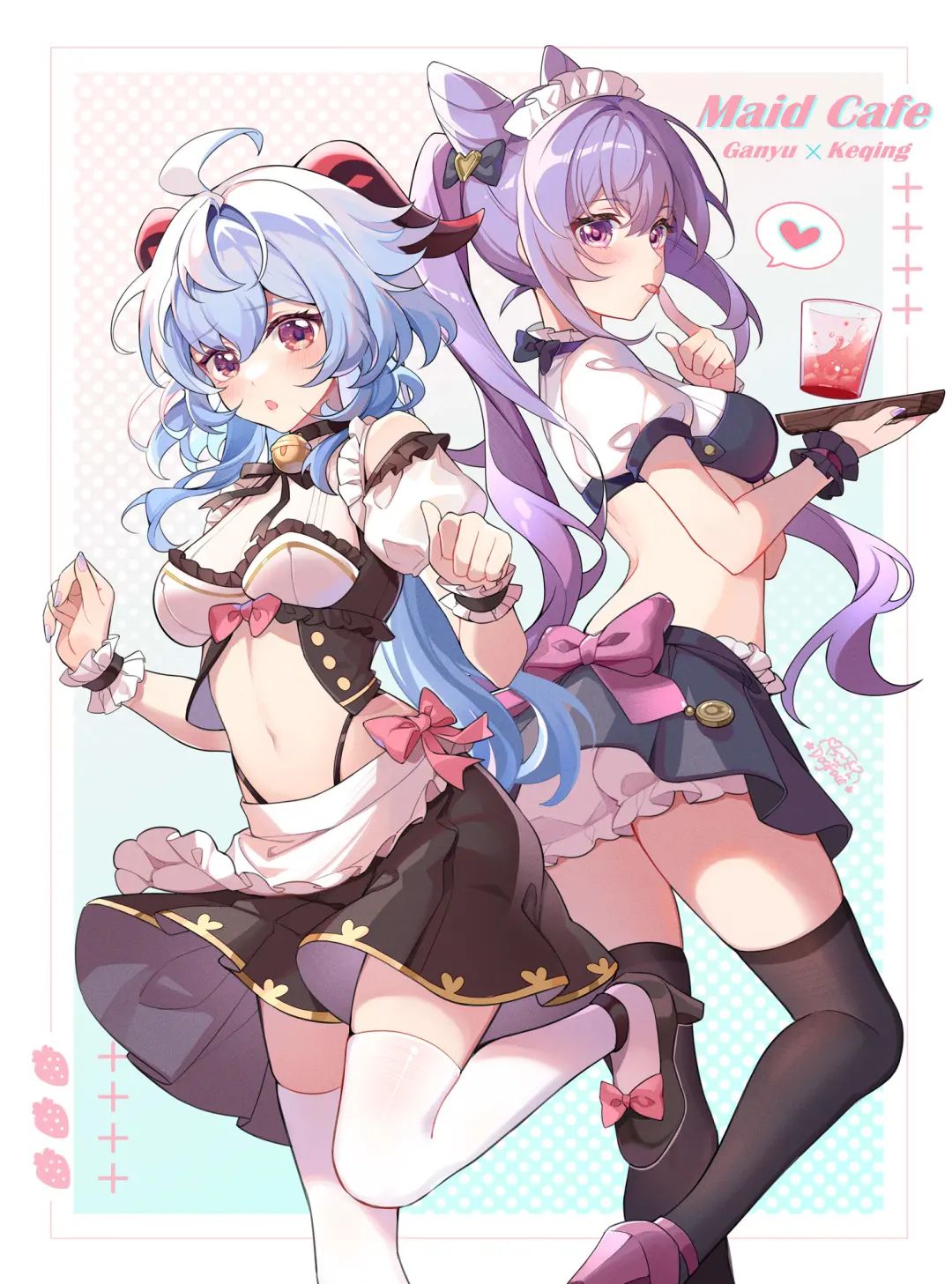 【原神百合美图】甘雨X刻晴:表面是管理璃月的好搭档,背地里两人却在偷偷干这种事…