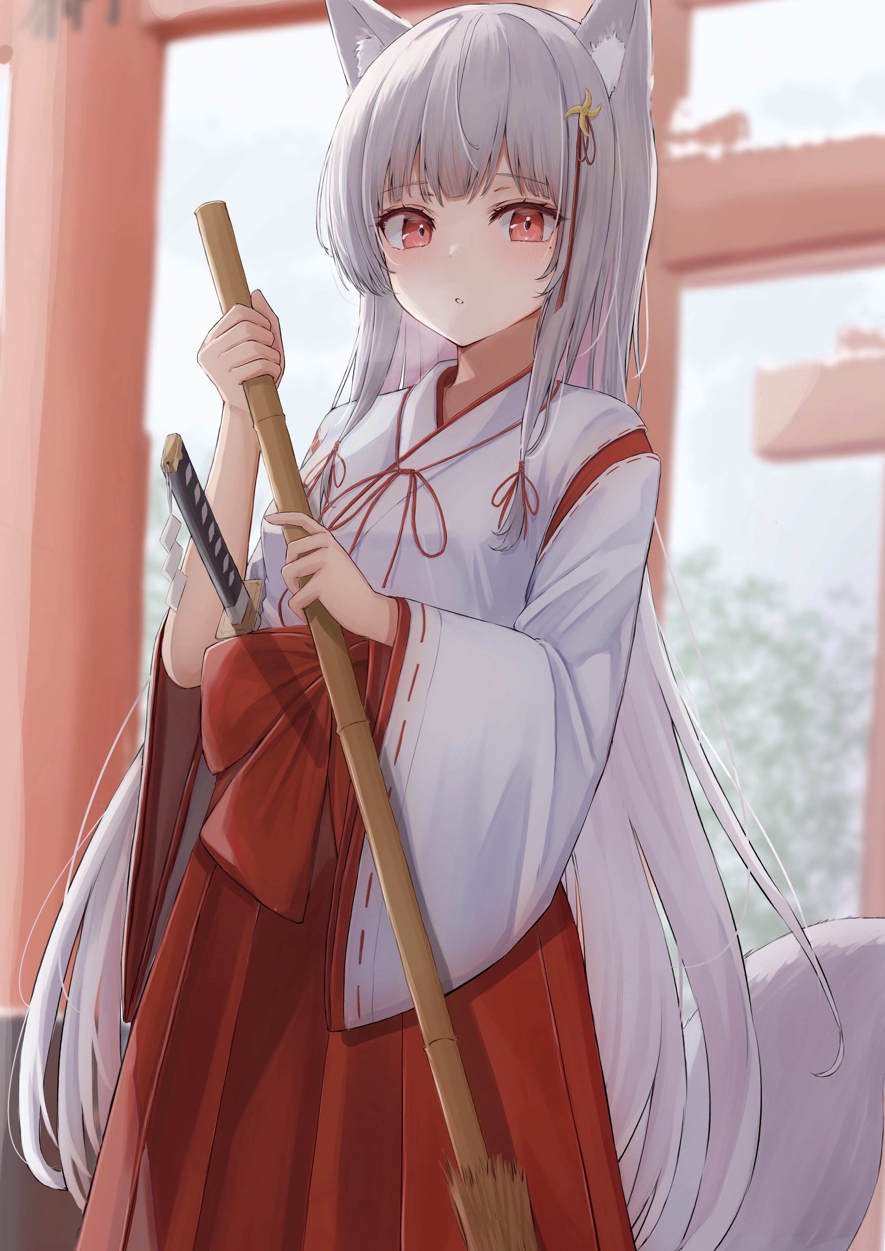 狐狸姐姐的巫女服好迷人! |巫女服绝美壁纸合集