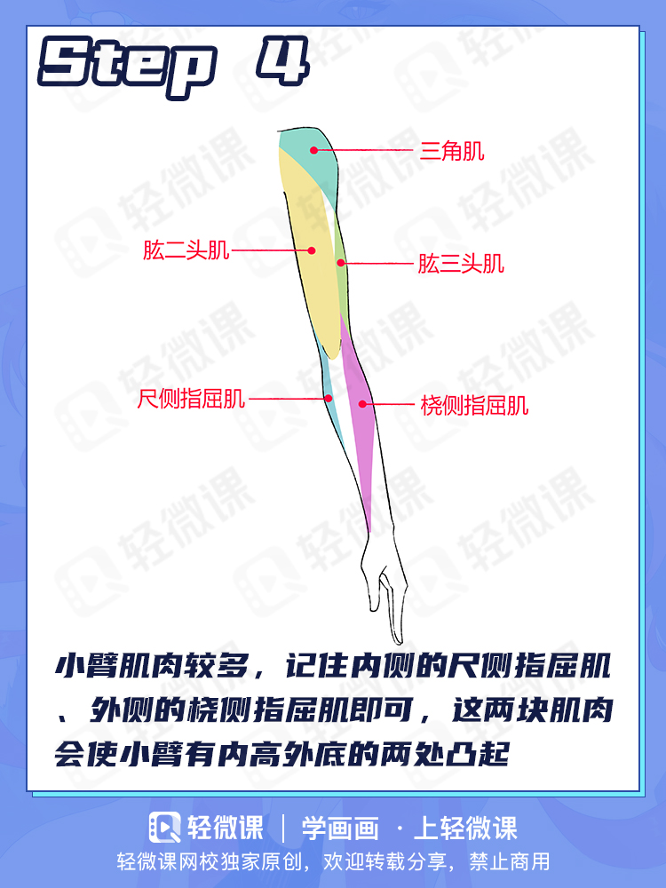 美少女细细白白的手臂怎么画?2分钟搞定手臂画法!