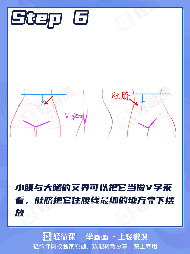 怎么画女生身体躯干?动漫角色身体结构多角度画法