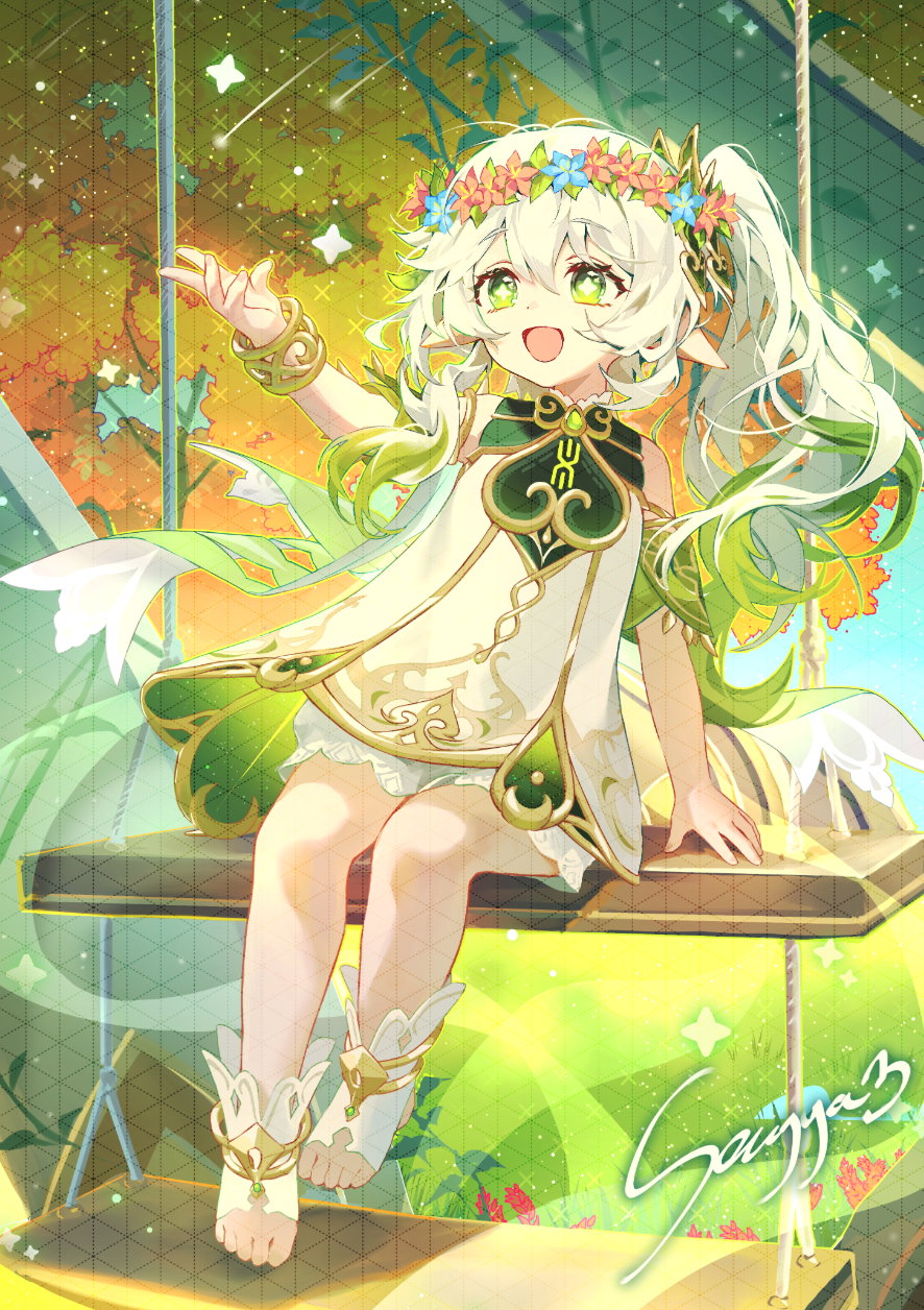 荡秋千女孩美图:不可以在室内荡秋千!