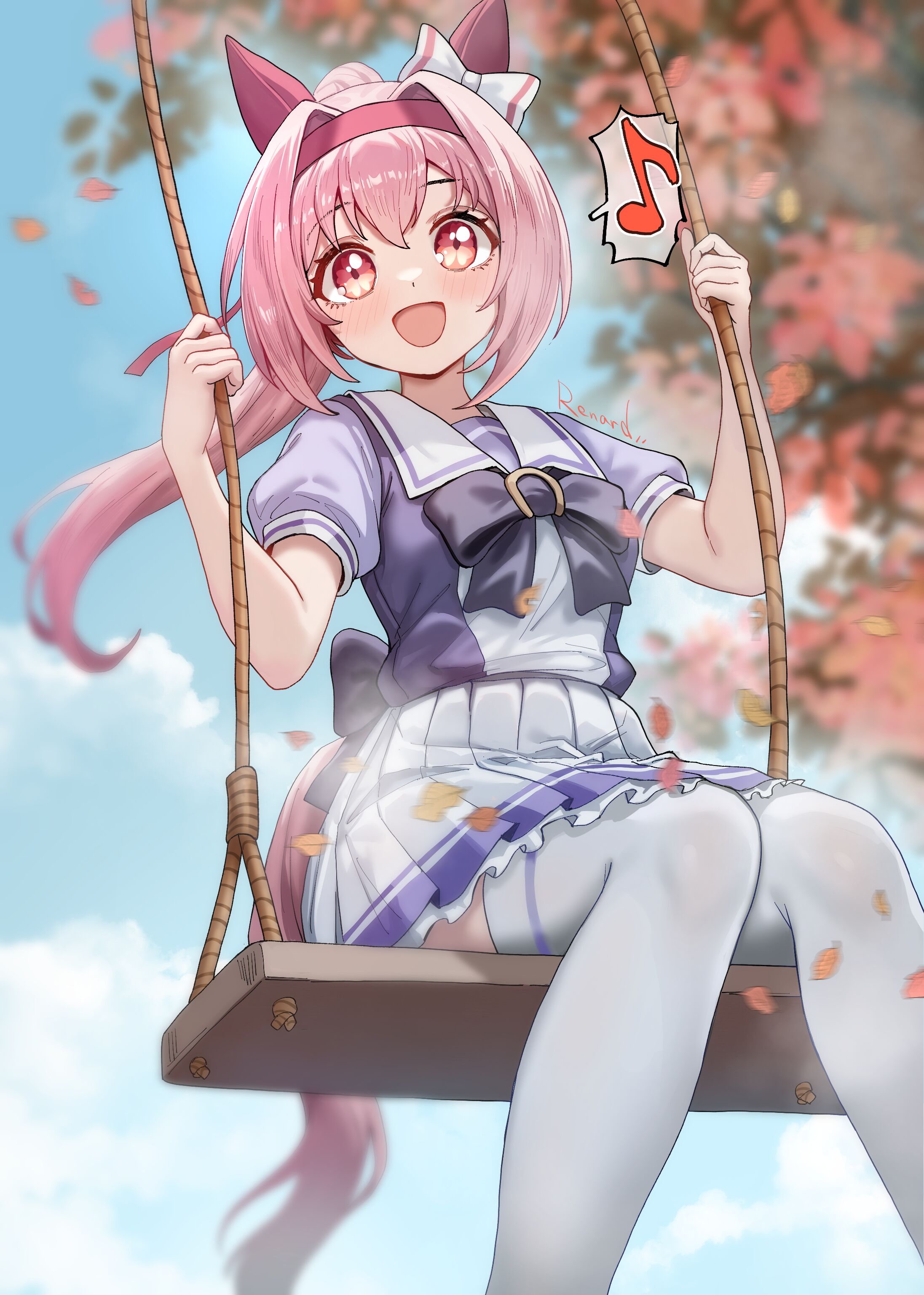 荡秋千女孩美图:不可以在室内荡秋千!