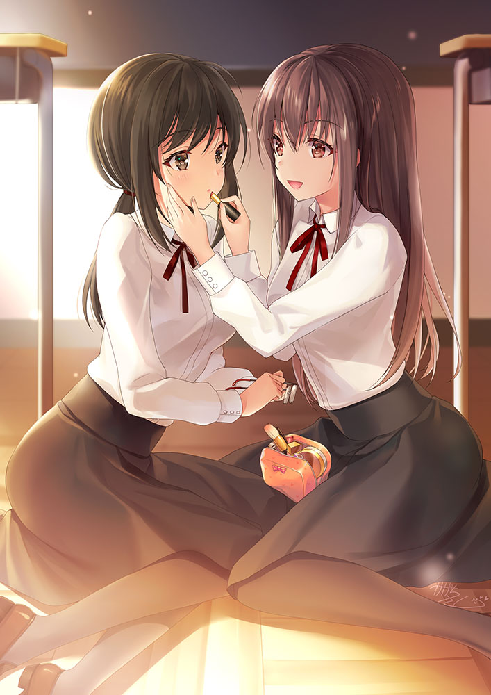 荧:“我们这样的姿势会不会不太好呢?” |二次元百合绝美壁纸合辑