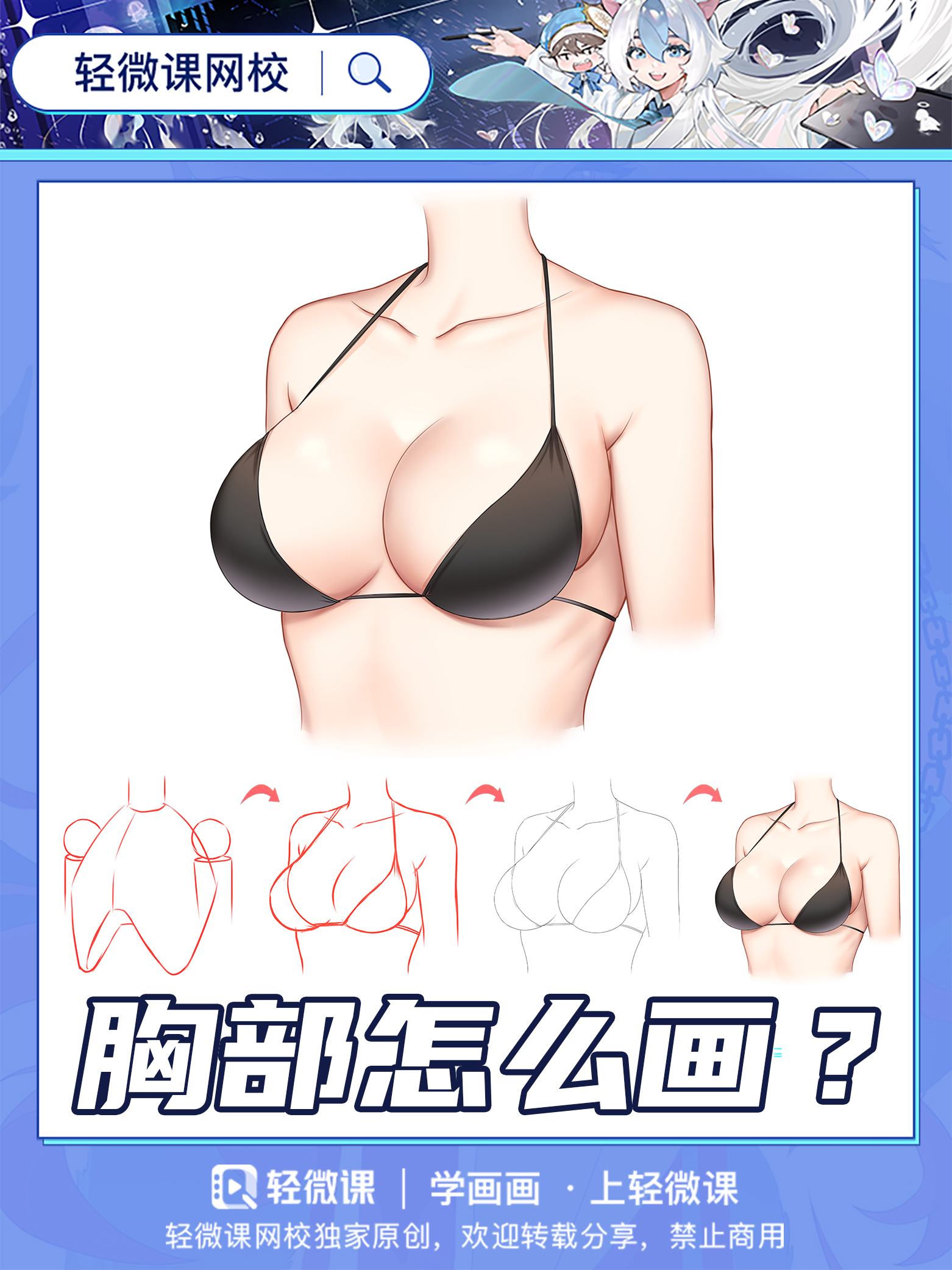 胸肌?欧派?男女胸部差异该怎么画?