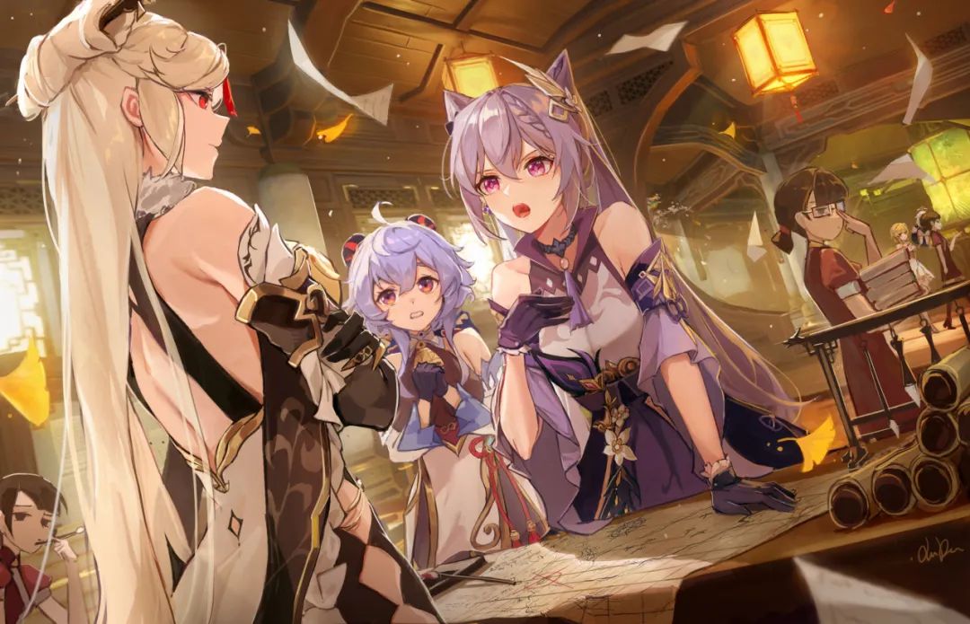 【原神百合美图】甘雨X刻晴:表面是管理璃月的好搭档,背地里两人却在偷偷干这种事…