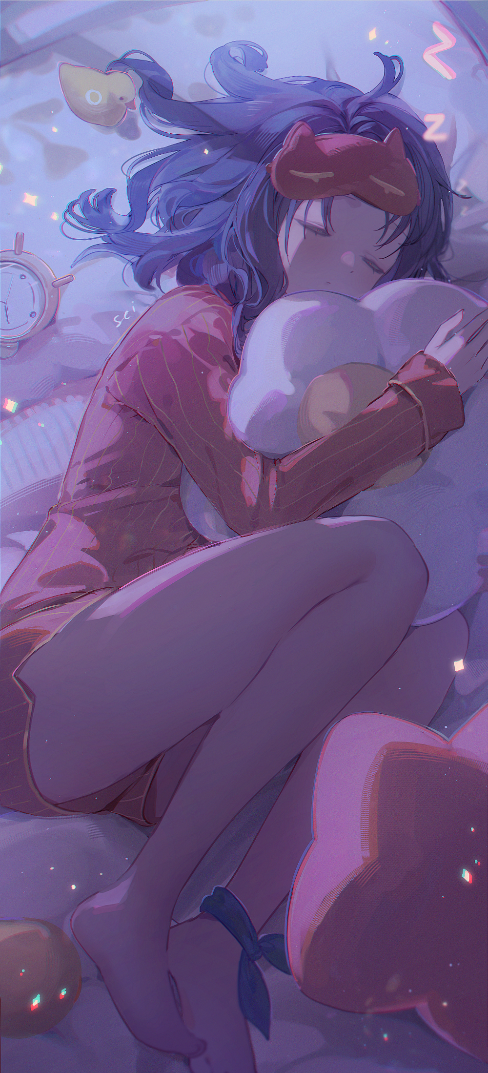 床被女孩美图:宝宝,早安午安晚安呀~