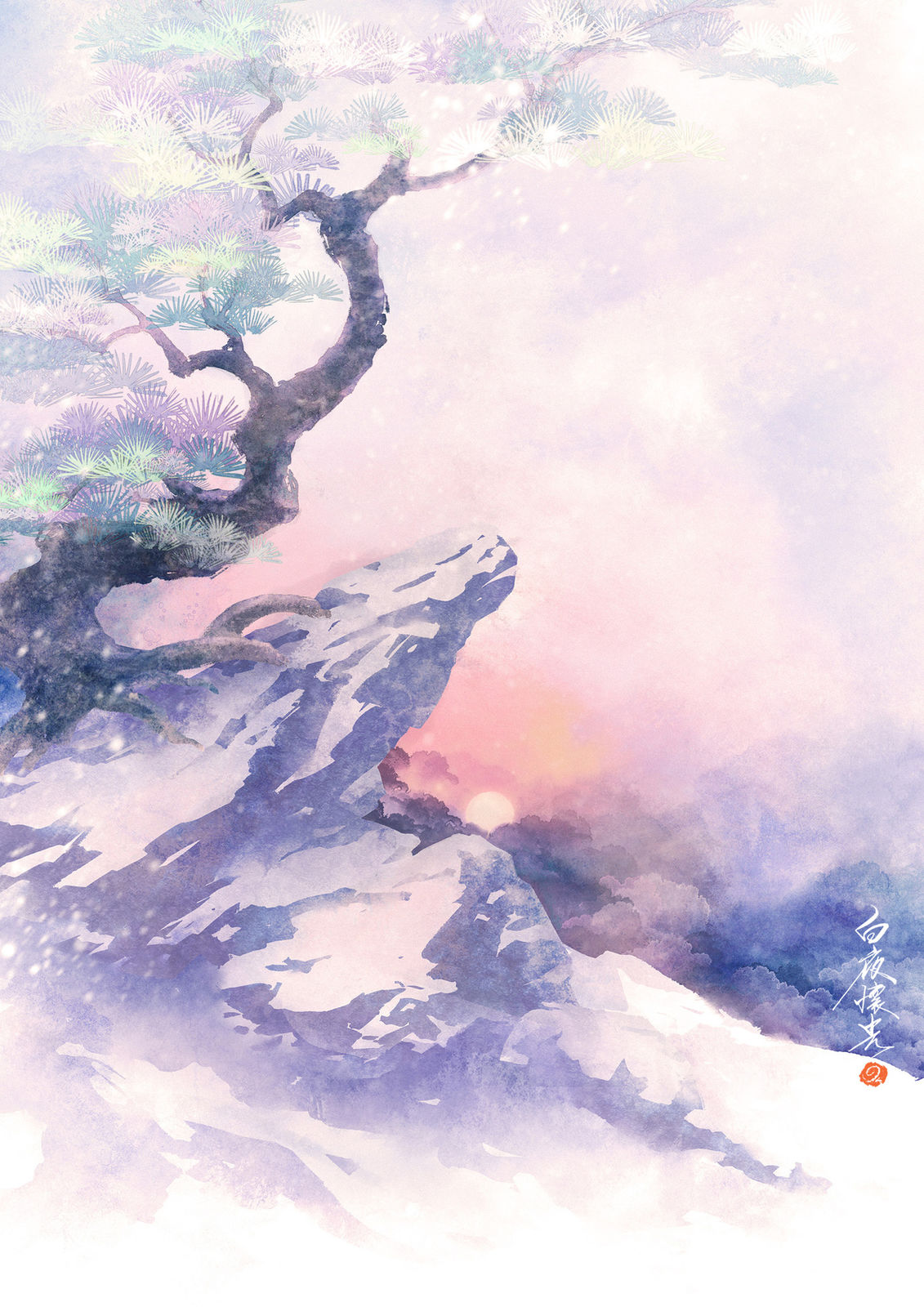 水彩水墨风古风场景壁纸