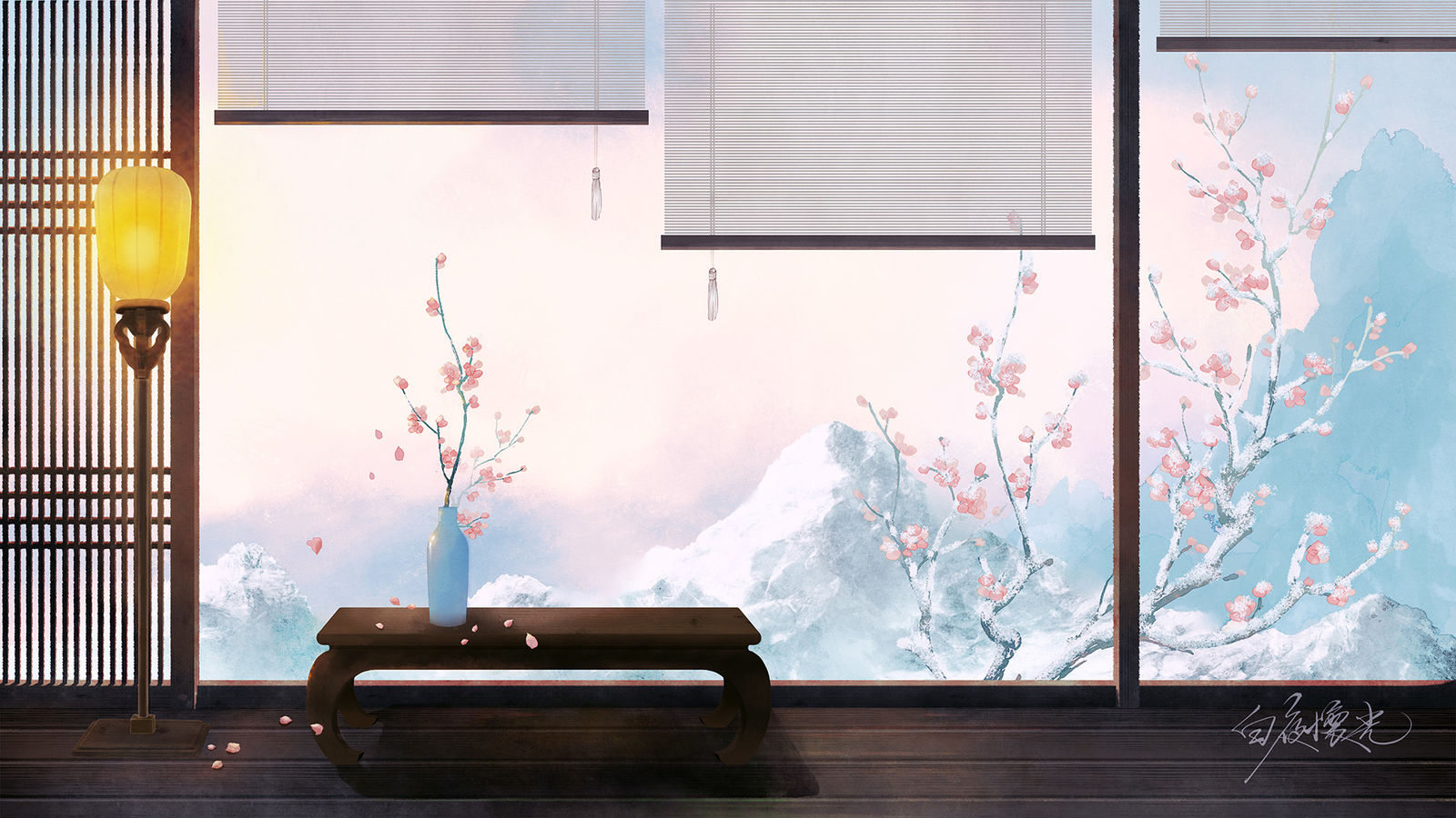 水彩水墨风古风场景壁纸