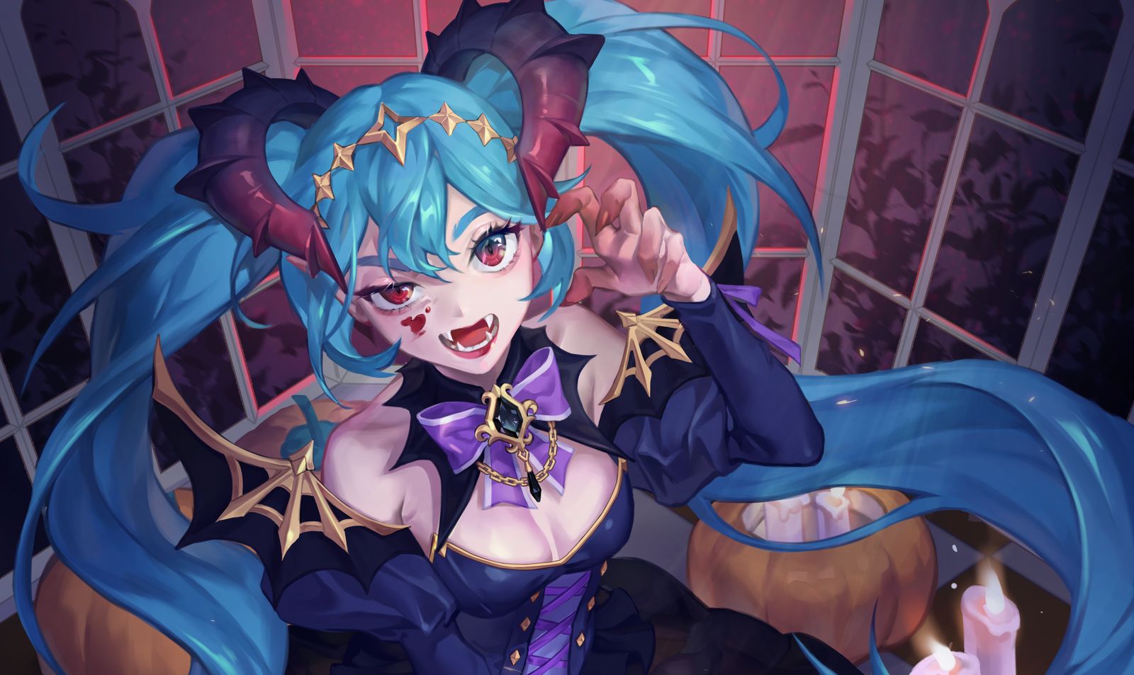 吸血鬼初音未来插画图片壁纸 吸血鬼初音未来插画图片壁纸