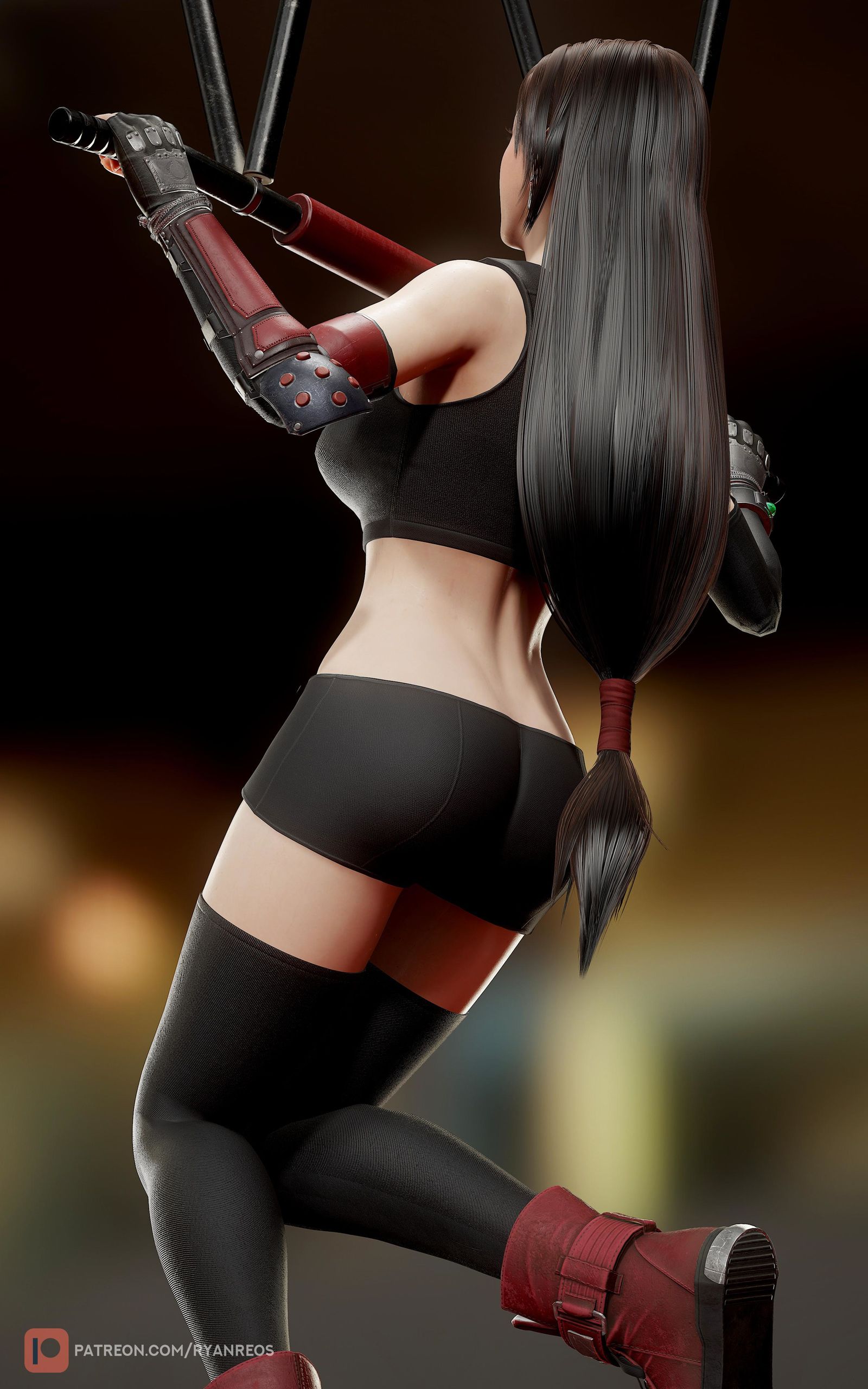 Tifa Exercise.插画图片壁纸