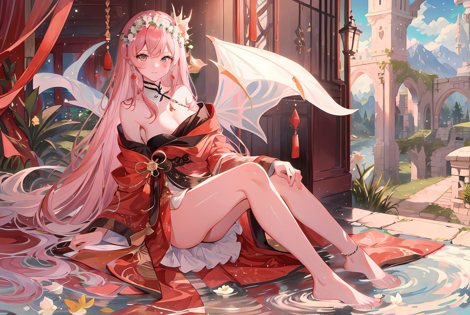 踏水长桥闺美頼您啦插画图片壁纸 踏水长桥闺美頼您啦插画图片壁纸