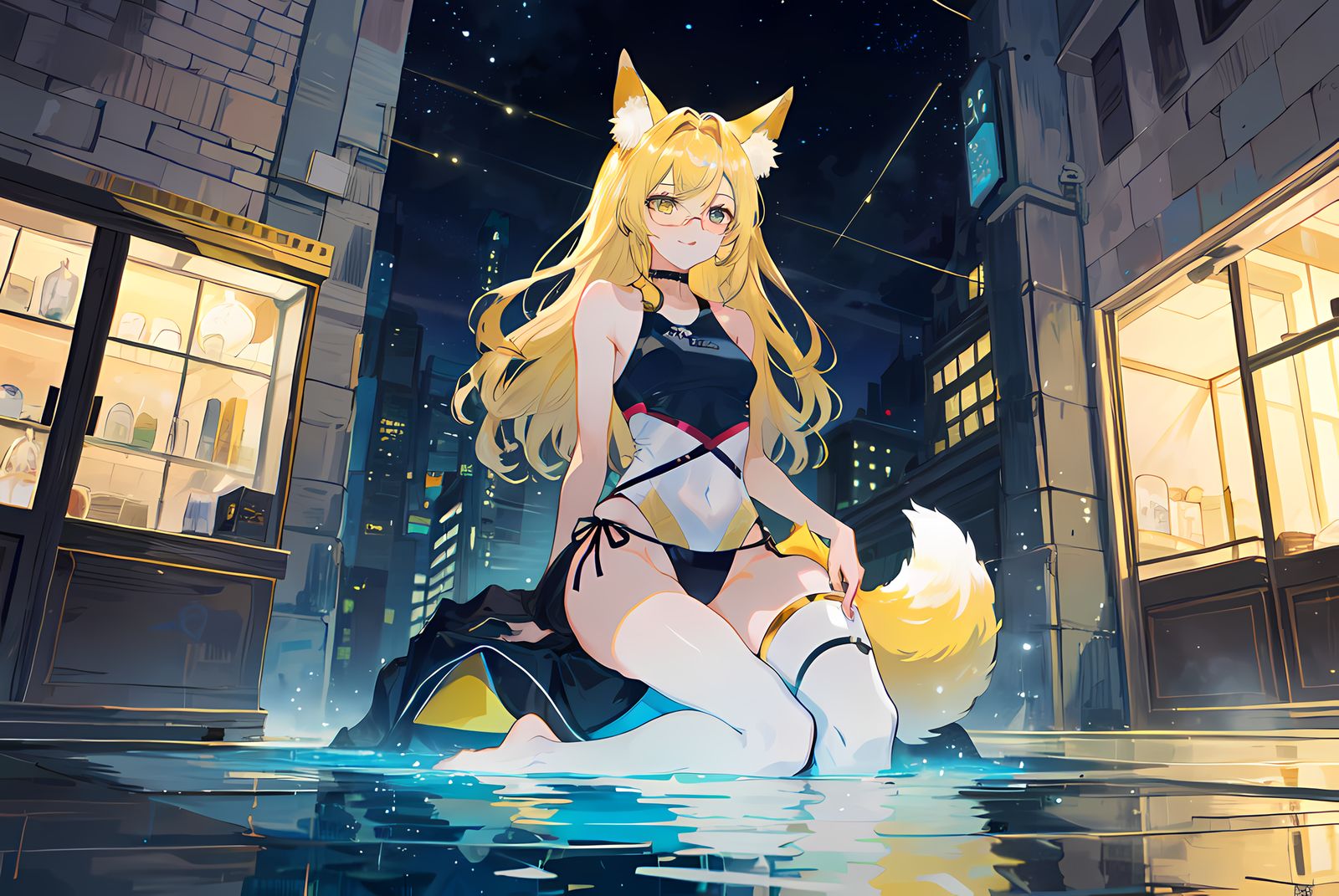 星空泳池之夜插画图片壁纸 星空泳池之夜插画图片壁纸