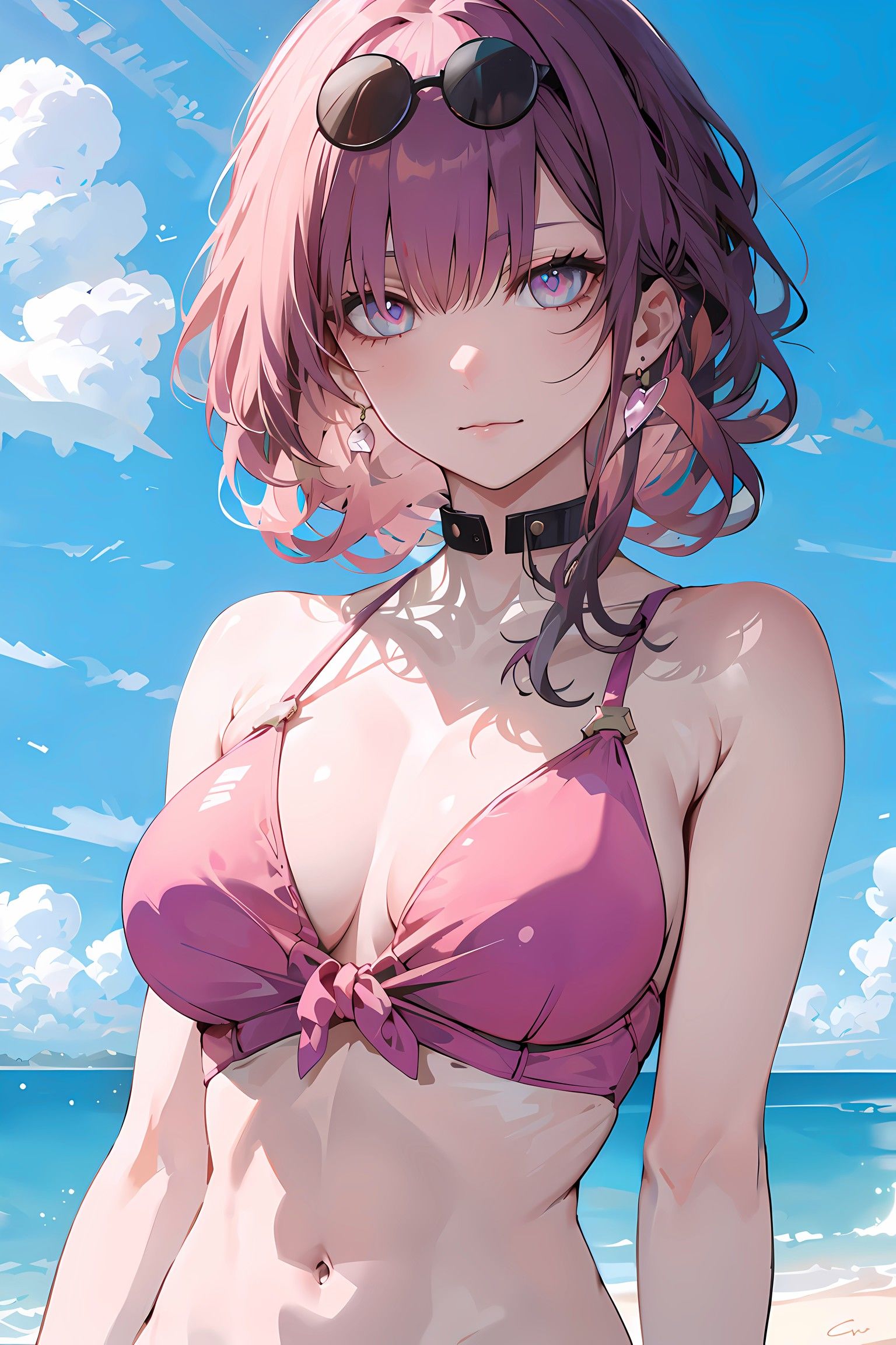 海边少女二次元插画插画图片壁纸 海边少女二次元插画插画图片壁纸