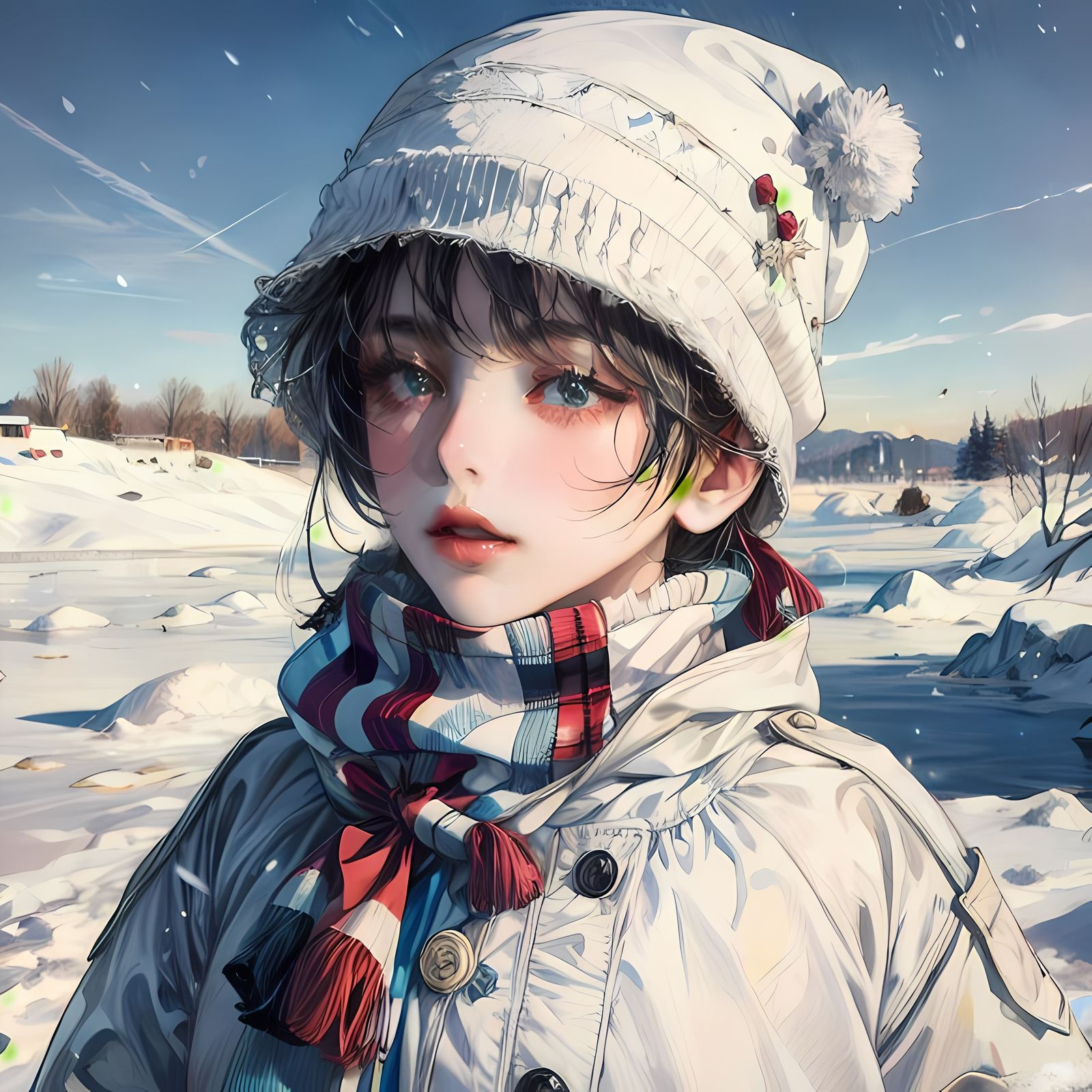 寒冬，少女与一望无际的雪原-四季巴士