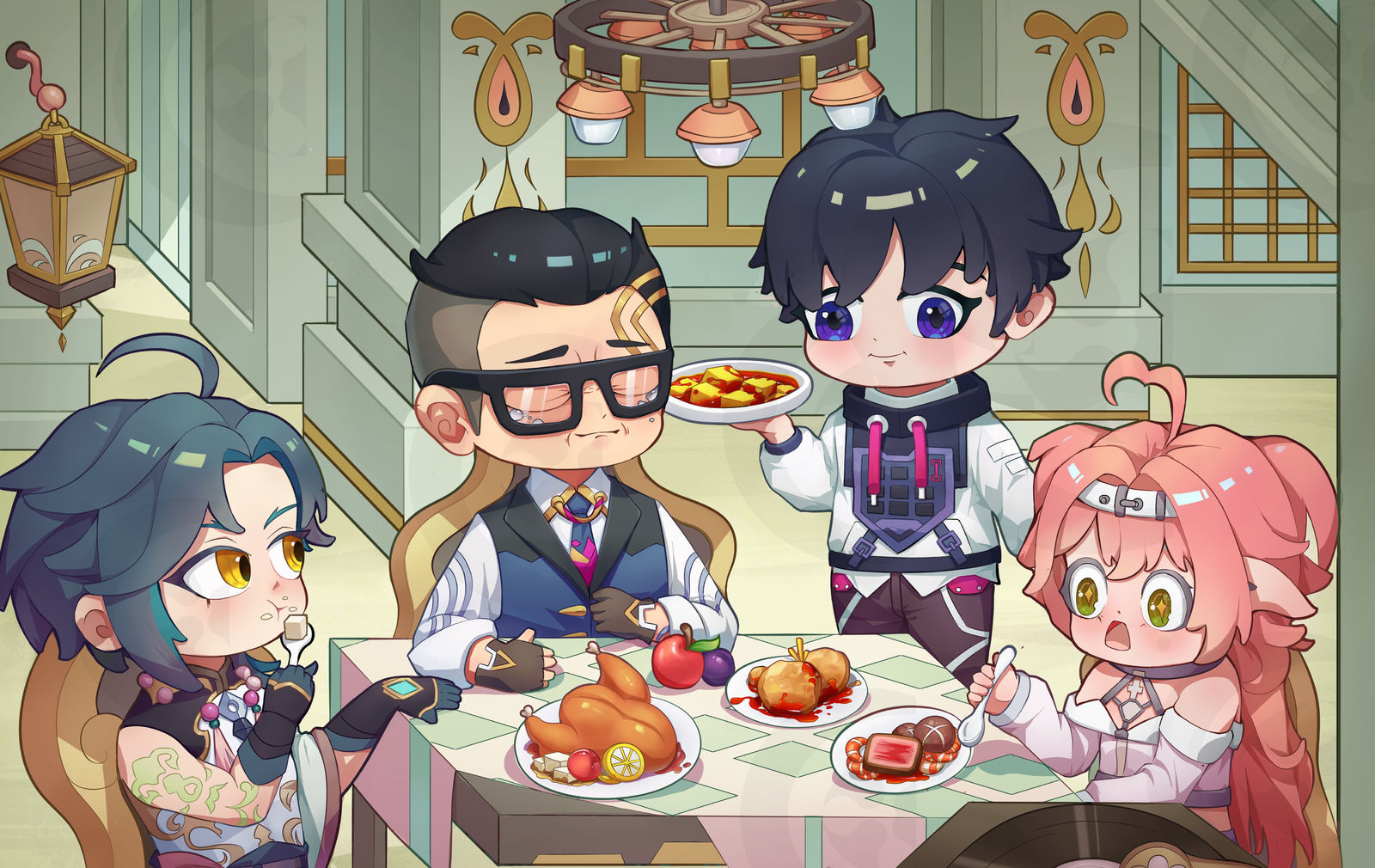 聚会原神与无畏契约同人插画绘 制插画图片壁纸 聚会原神与无畏契约同人插画绘 制插画图片壁纸